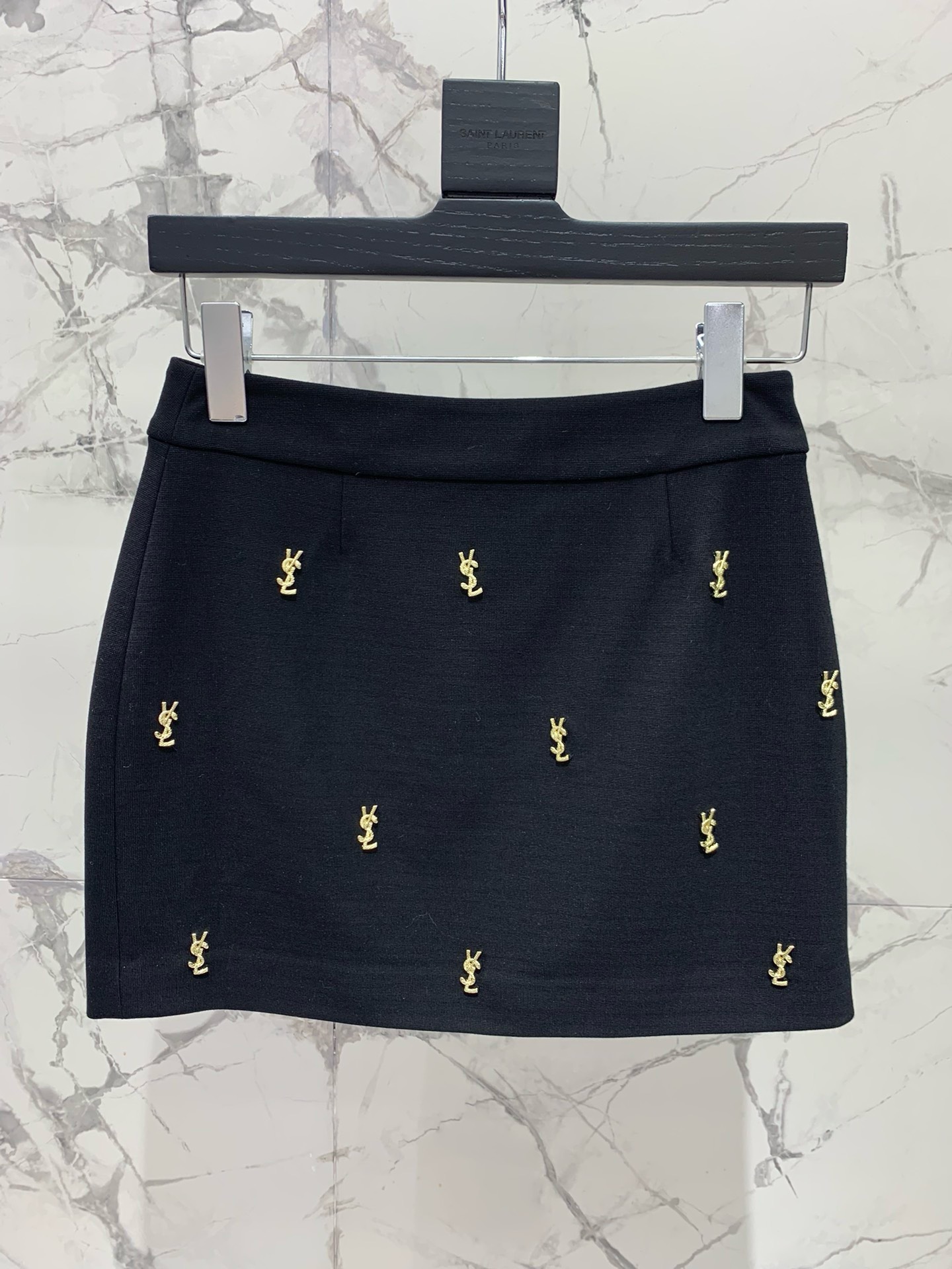 Bagsaaa Y51 Black Gold Logo Skirt