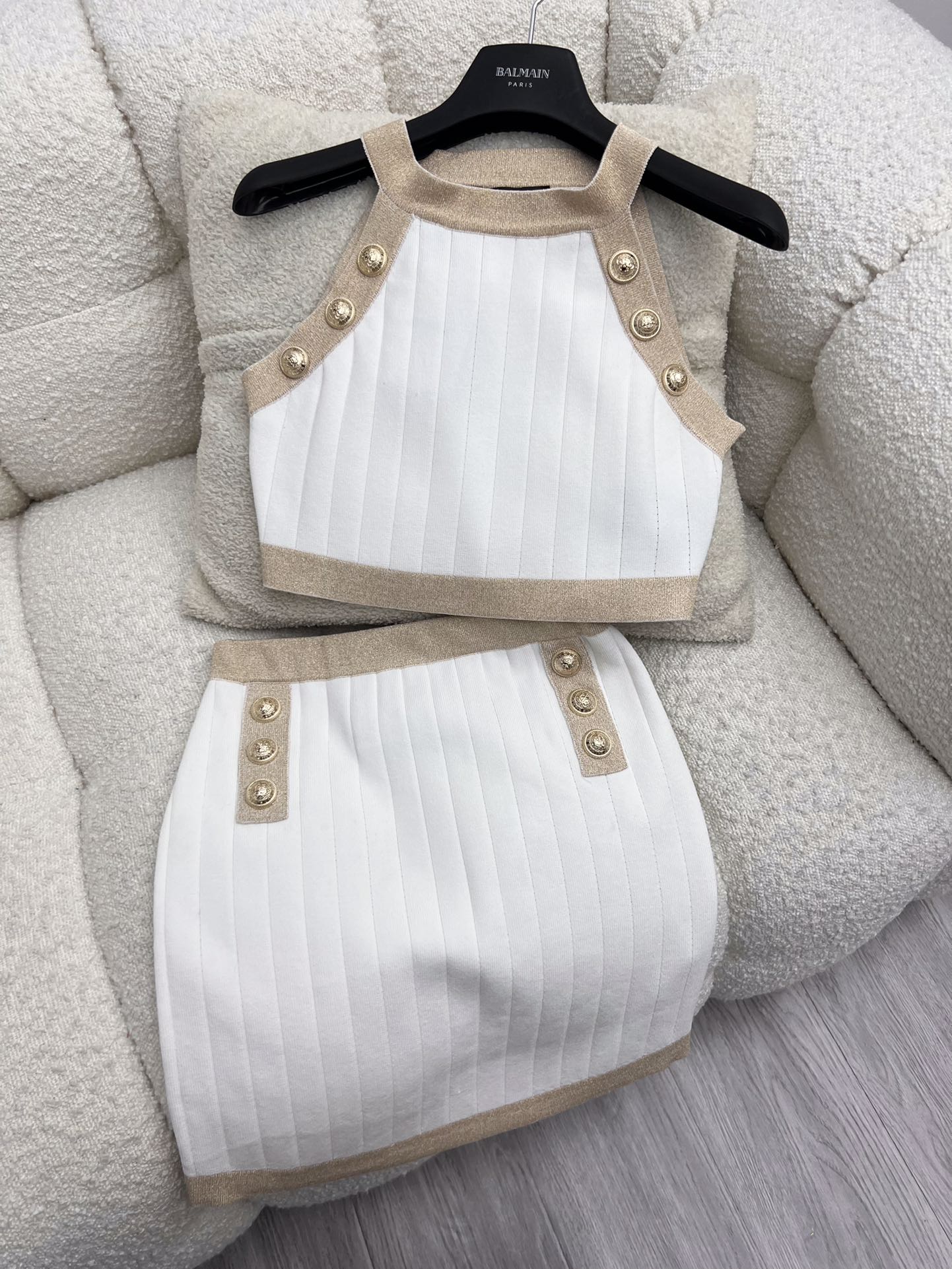 Bagsaaa Balmain Ribbed-knit Set