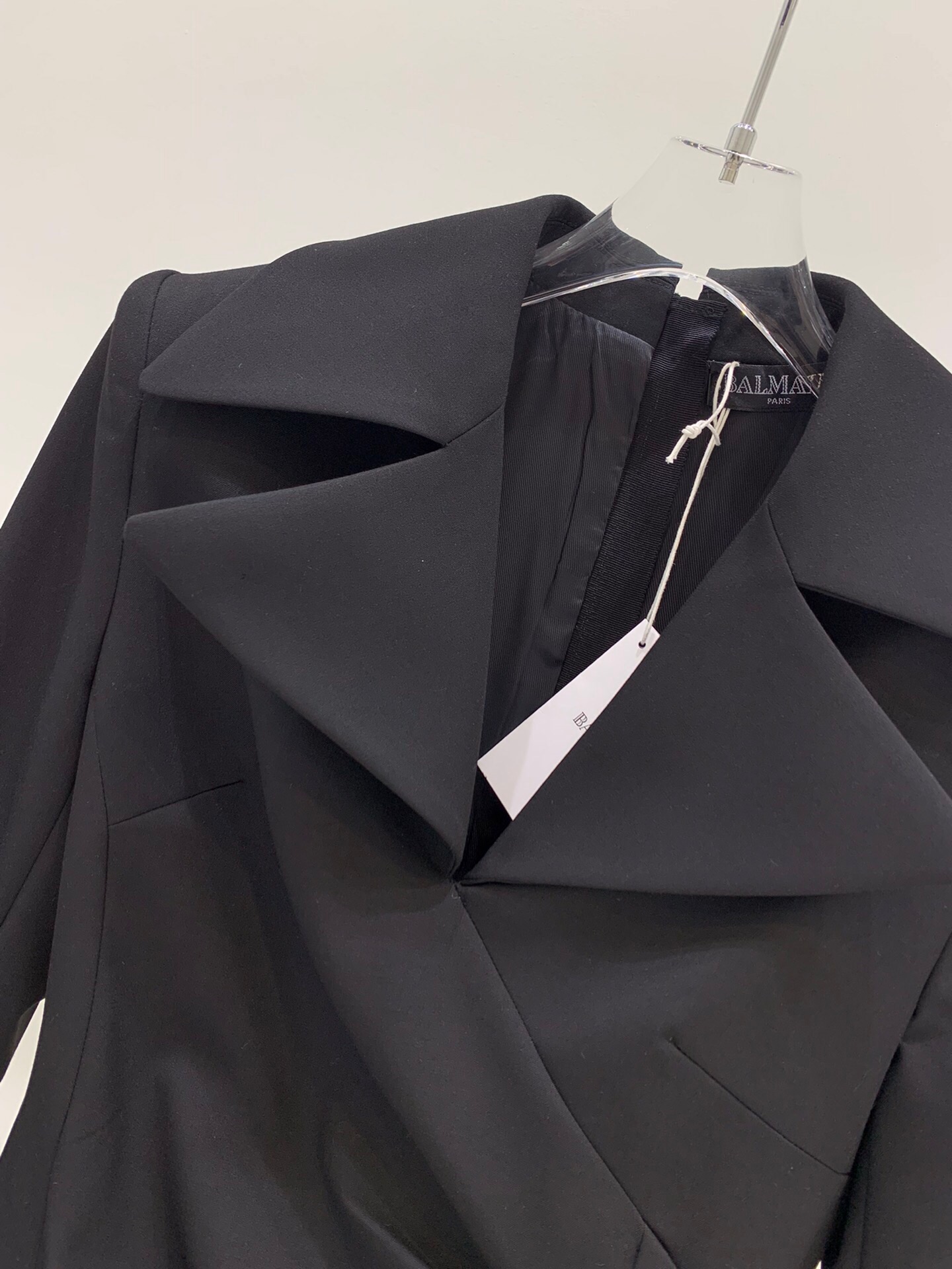 Bagsaaa Balmain Black Gold Button Detail Blazer Dress