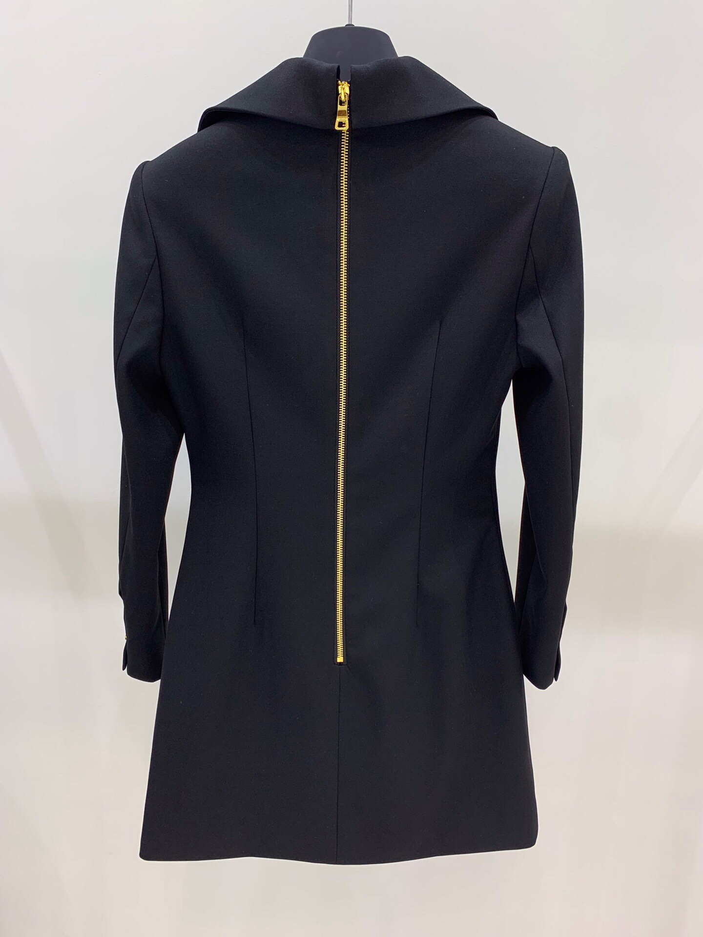 Bagsaaa Balmain Black Gold Button Detail Blazer Dress