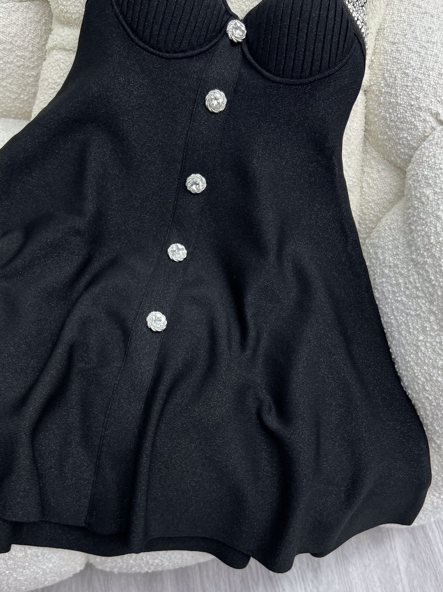 Bagsaaa Balmain halter-neck buttoned minidress