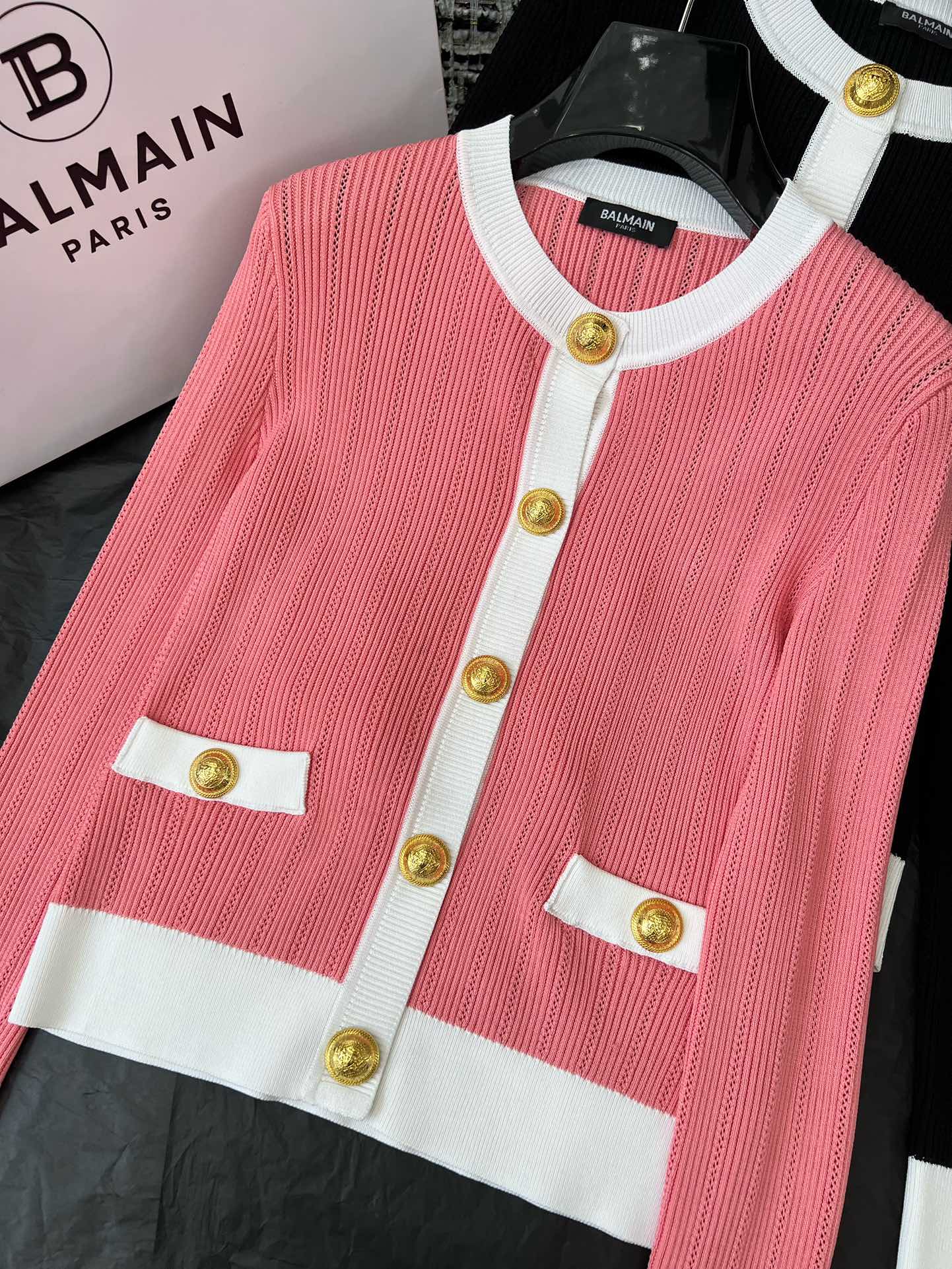 Bagsaaa Balmain Cardigan Gold Button