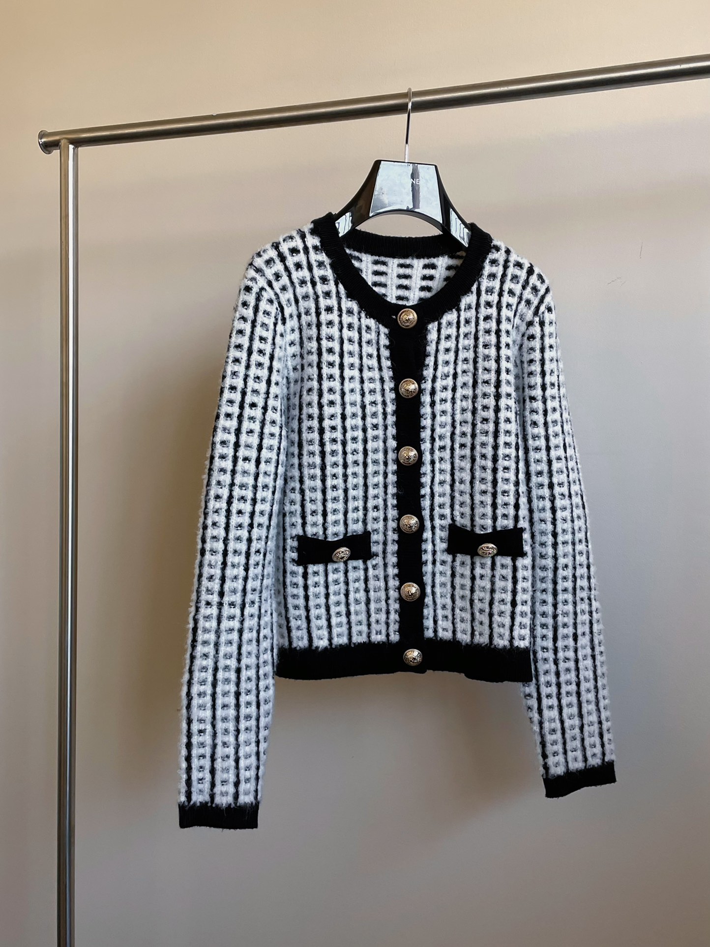 Bagsaaa Balmain Gold Button Cardigan