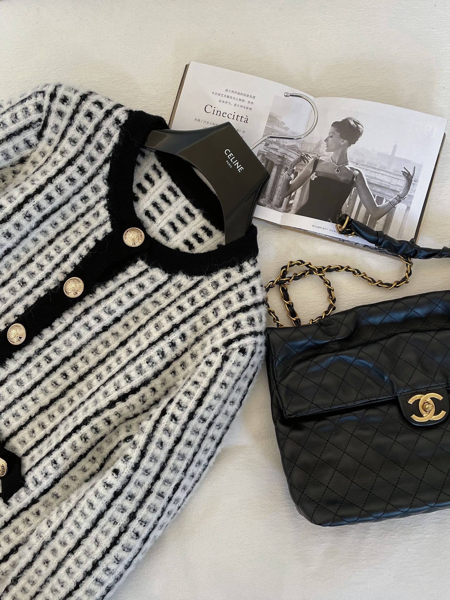 Bagsaaa Balmain Gold Button Cardigan
