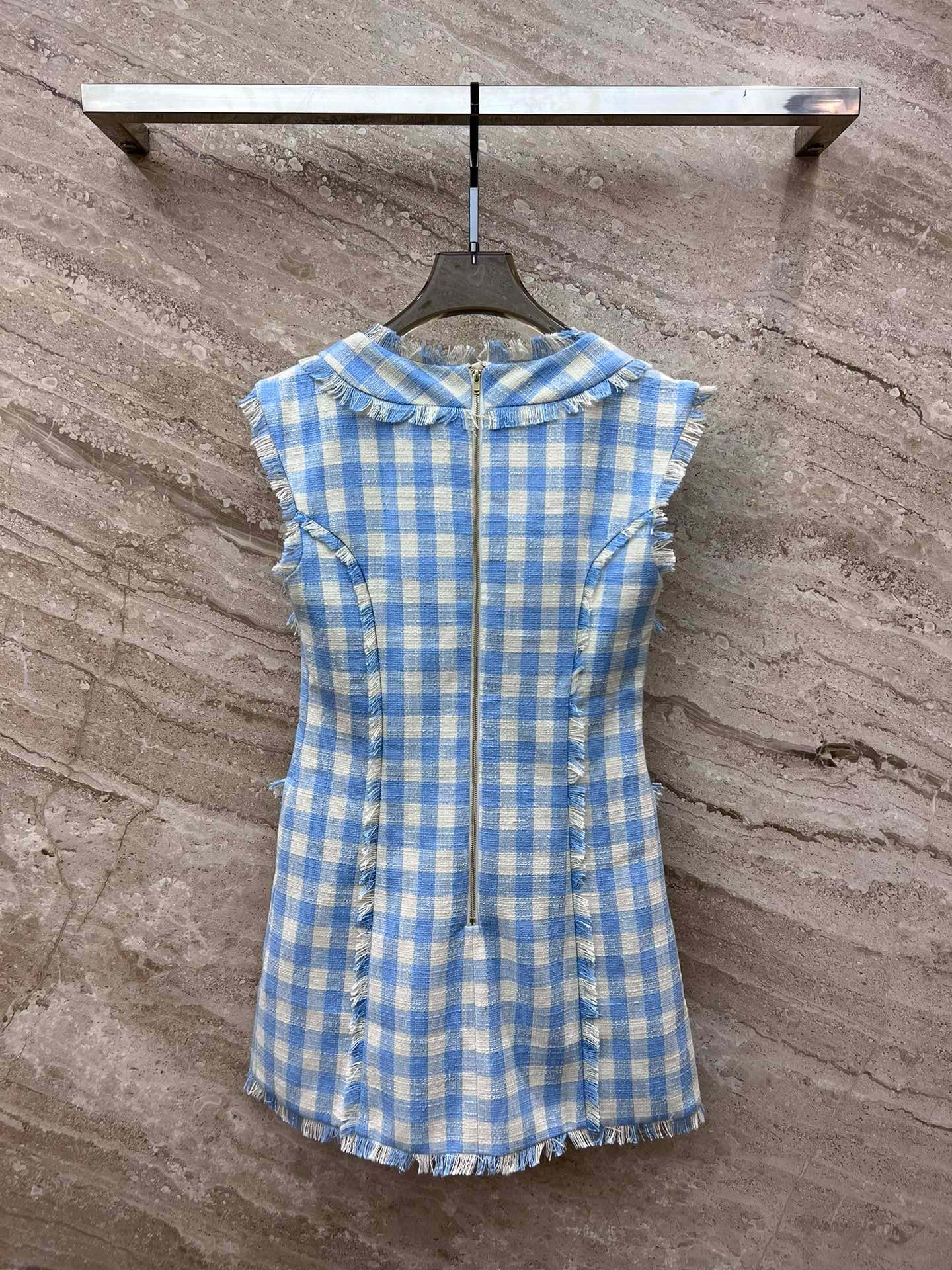 Bagsaaa Balmain Gingham tweed dress