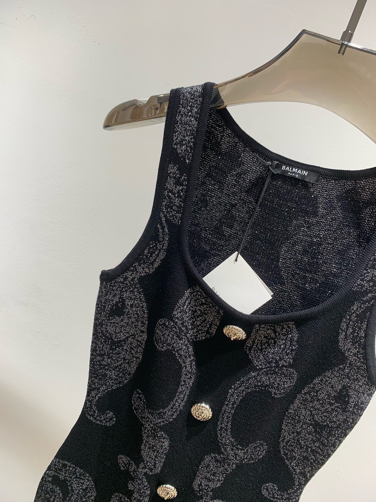 Bagsaaa Balmain Paisley knit sleeveless dress