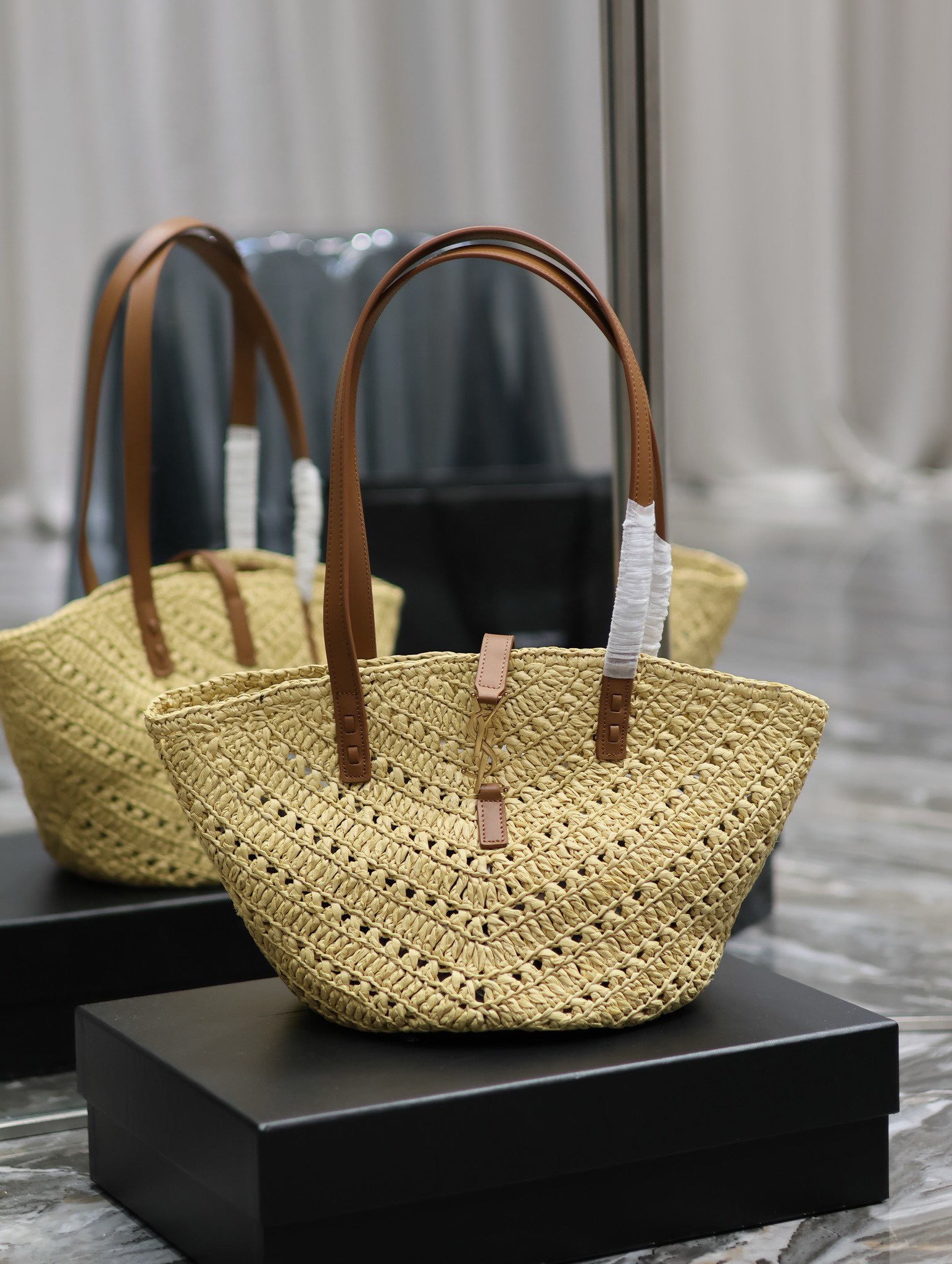 Bagsaaa Y51 Panier Beige Tote - 39x20x21cm