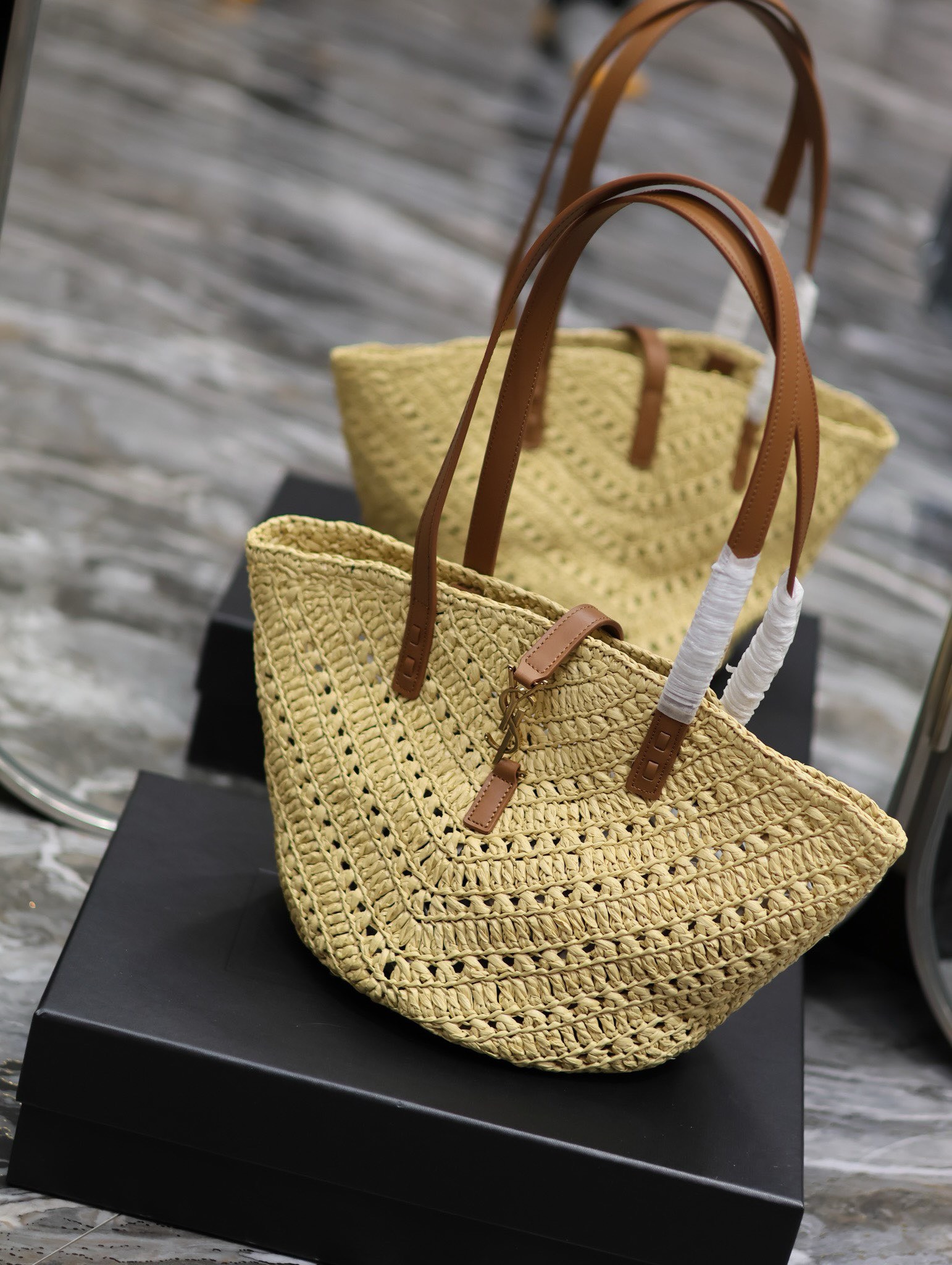 Bagsaaa Y51 Panier Beige Tote - 39x20x21cm