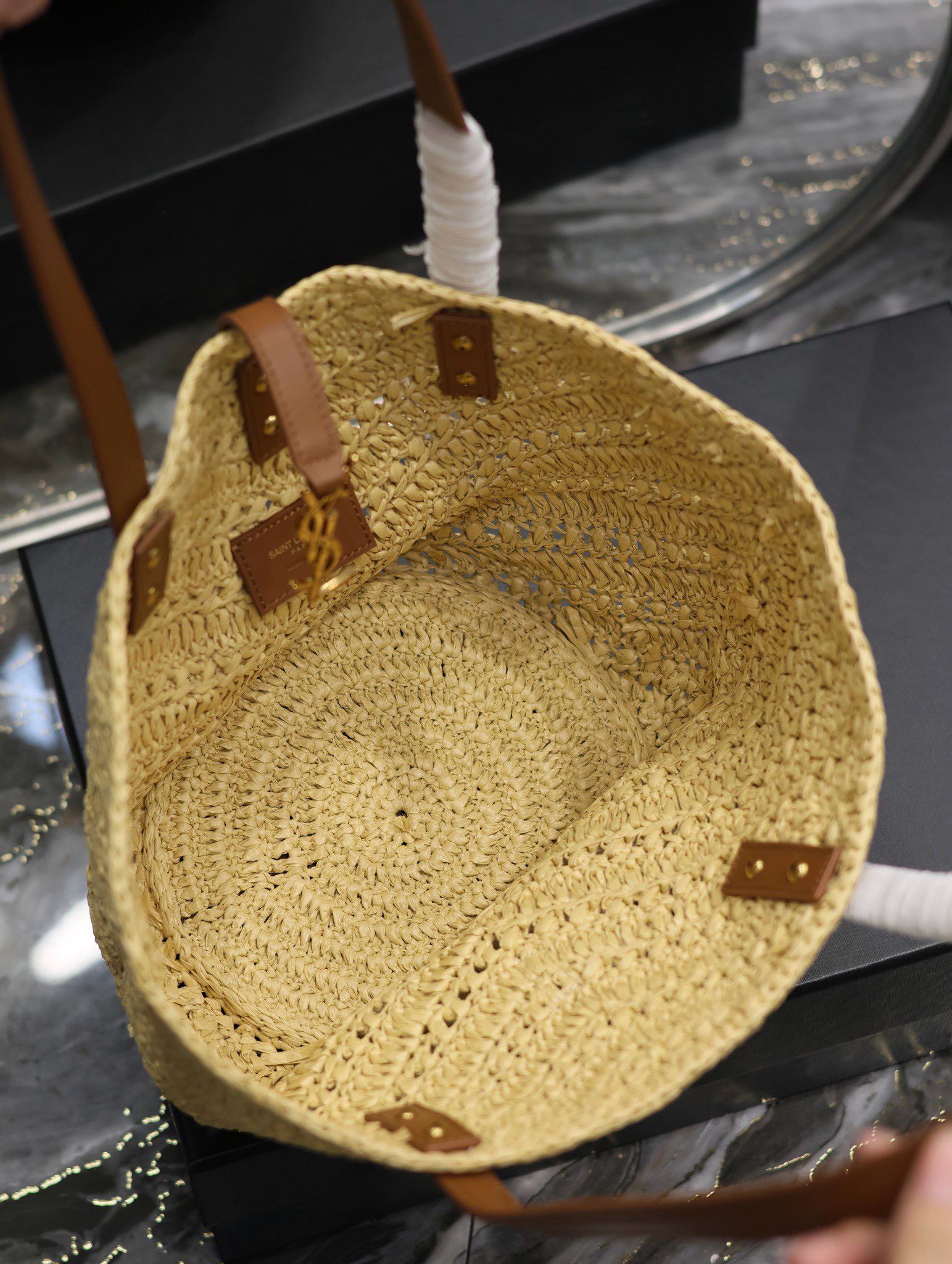 Bagsaaa Y51 Panier Beige Tote - 39x20x21cm