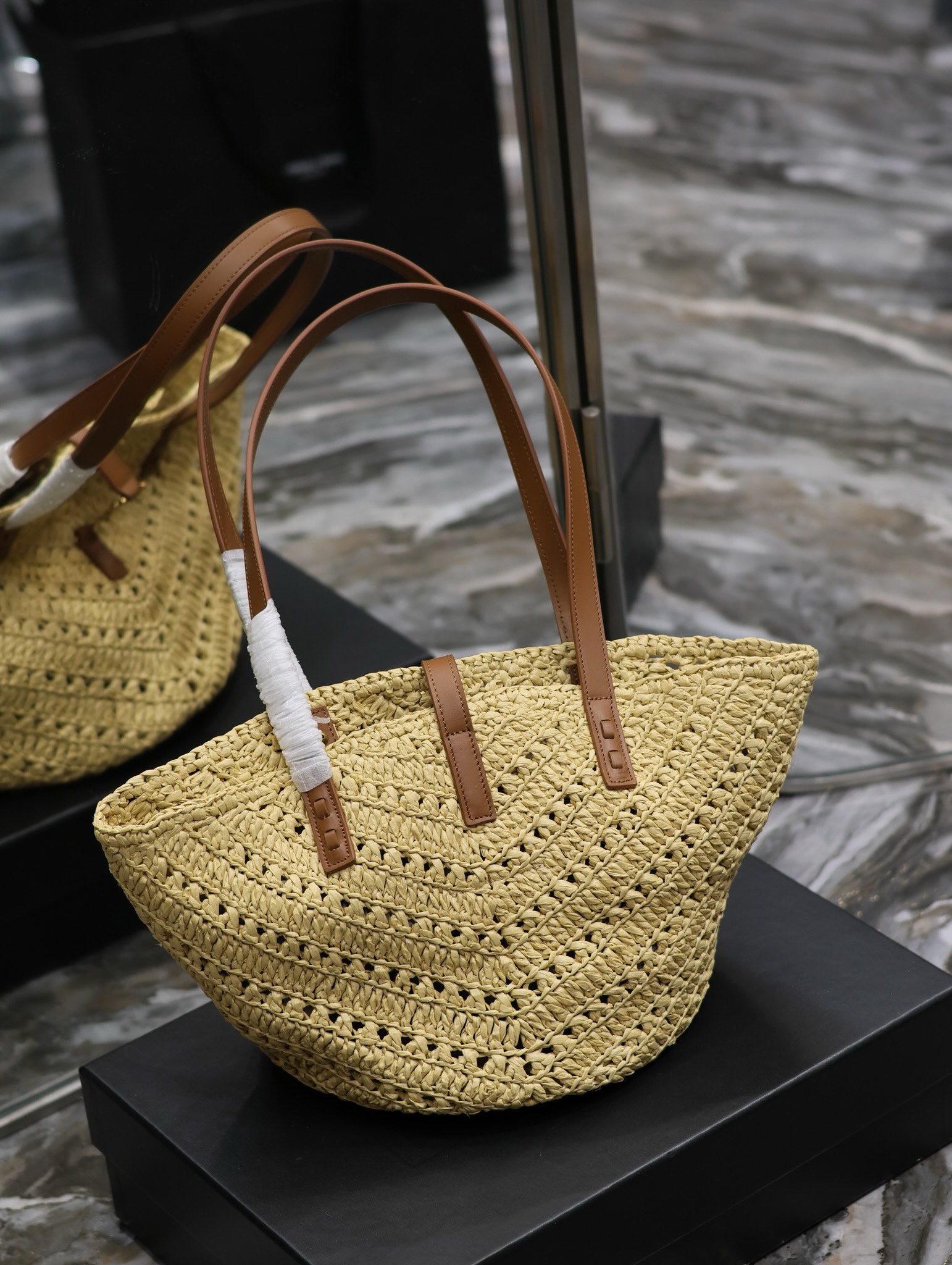 Bagsaaa Y51 Panier Beige Tote - 39x20x21cm