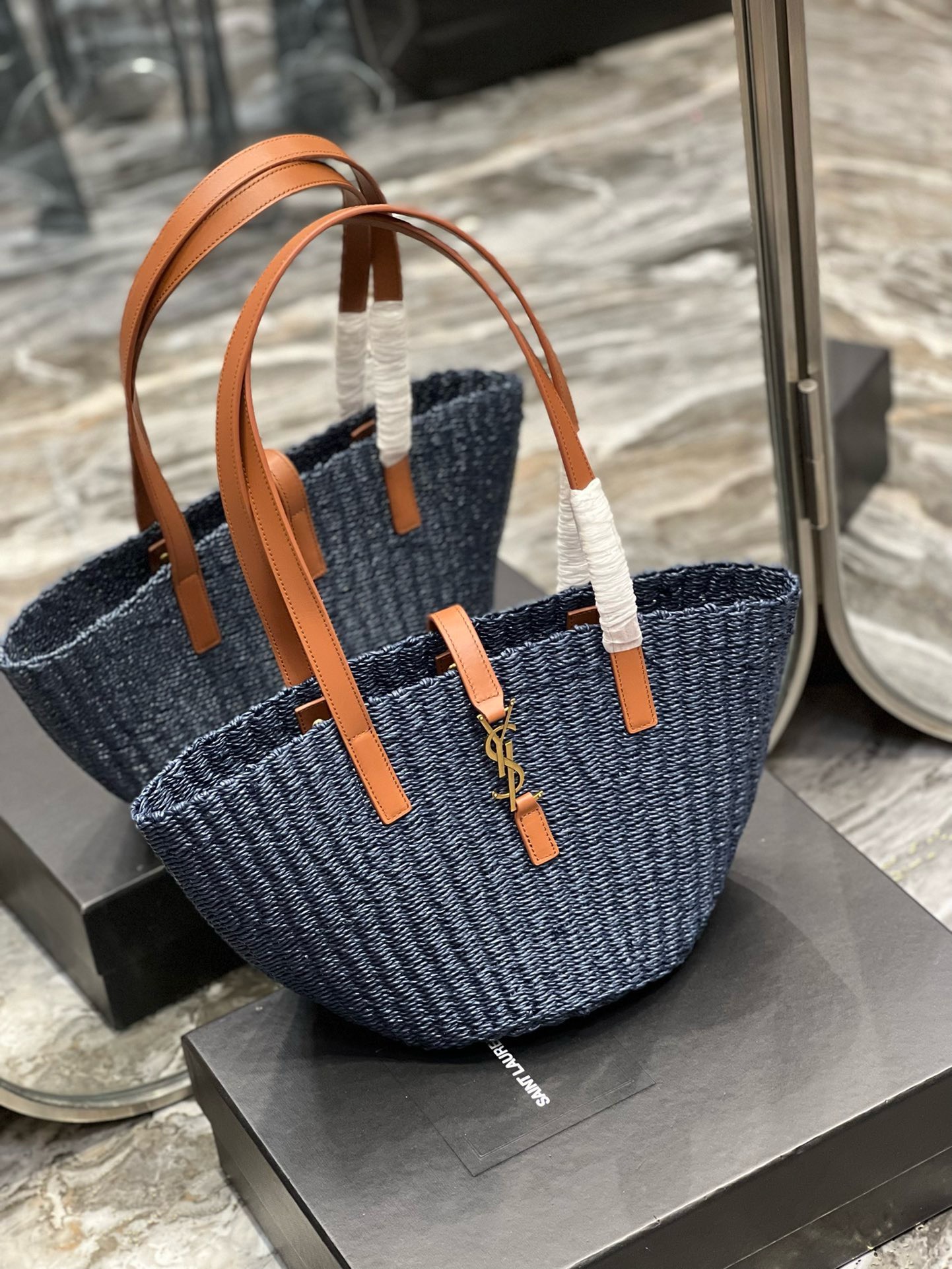 Bagsaaa Y51 Panier Blue Tote - 42x20x22cm