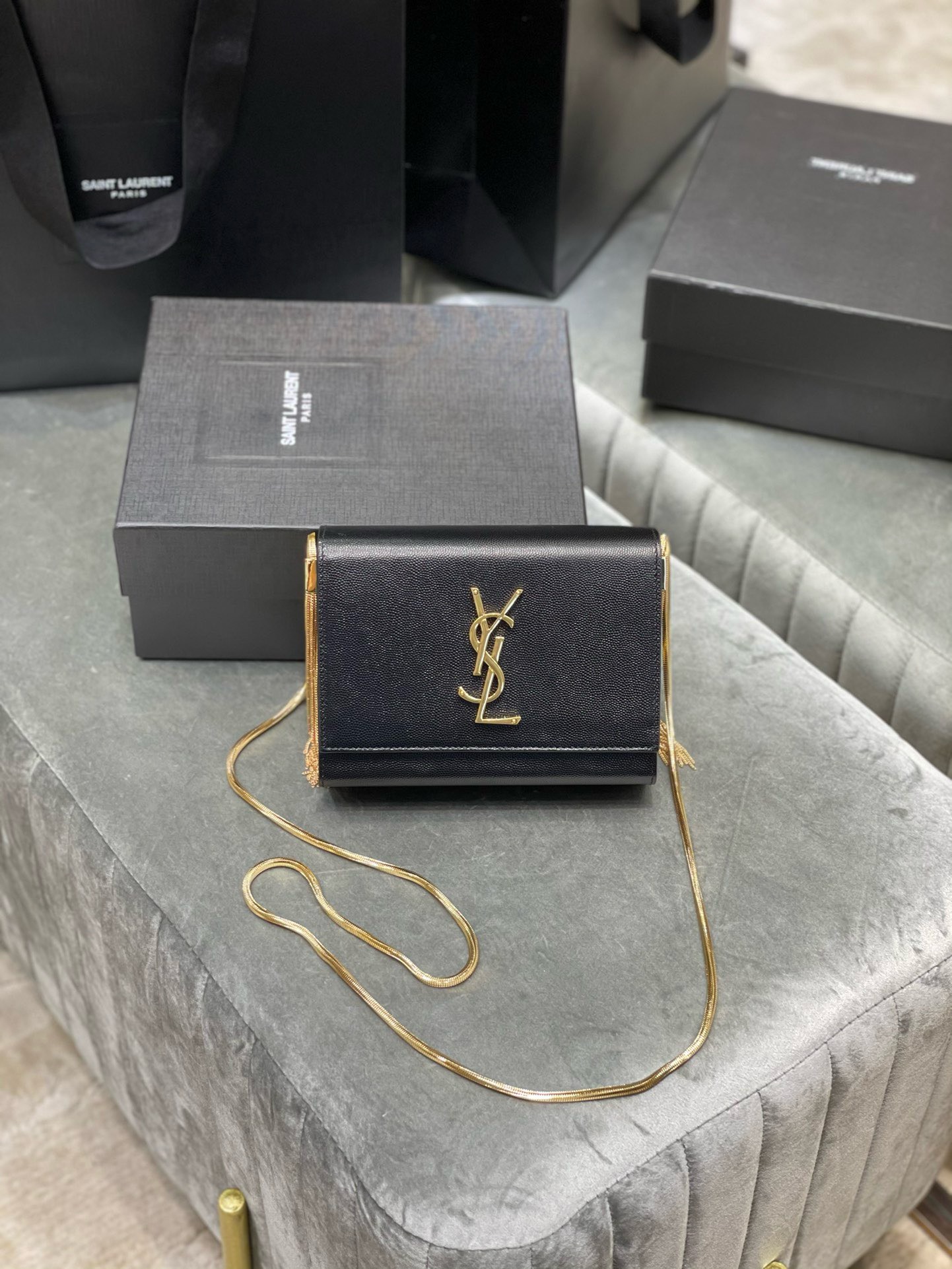 Bagsaaa Y51 Kate Box Bag Grained Leather - 18x14x5.5cm