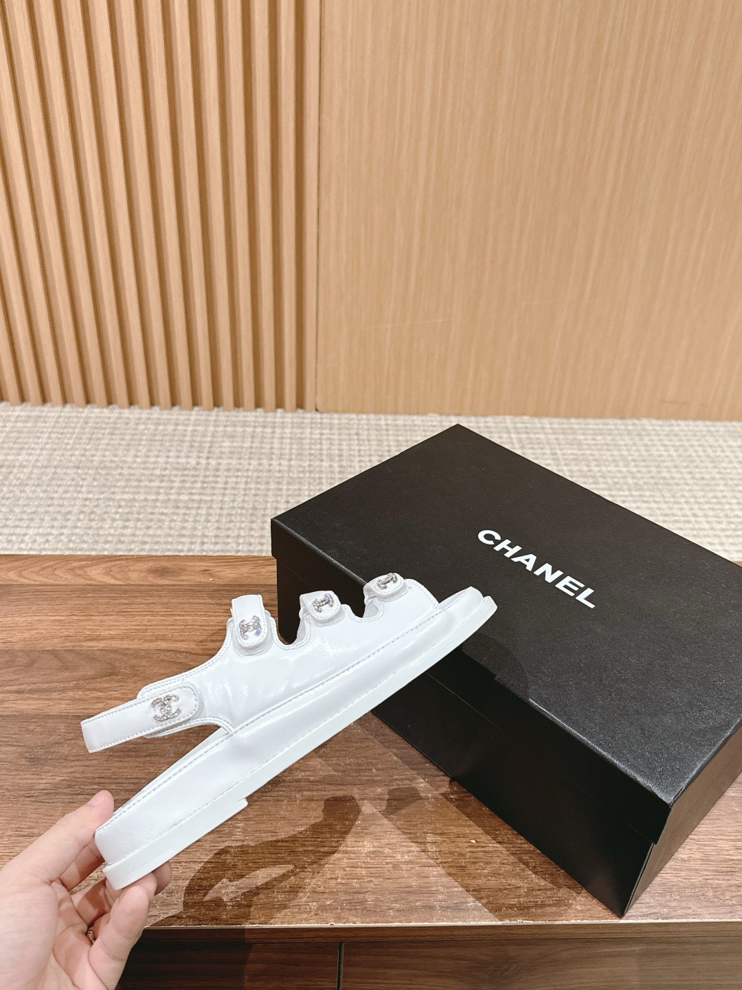 Bagsaaa Ch**el Dad Sandals In White 02