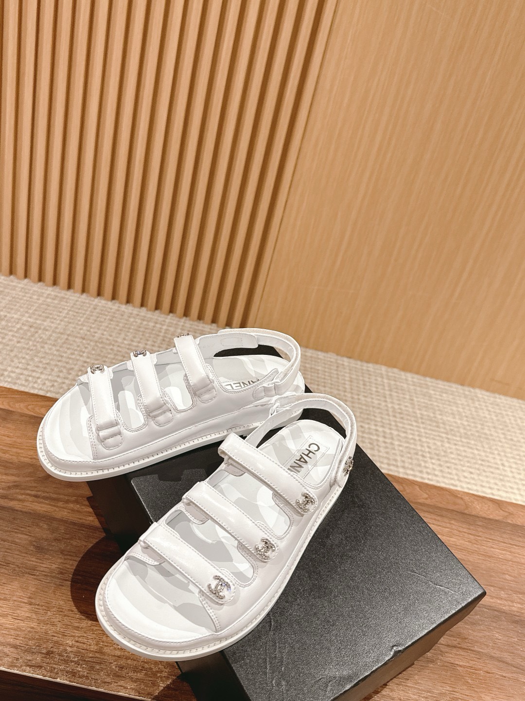 Bagsaaa Ch**el Dad Sandals In White 02