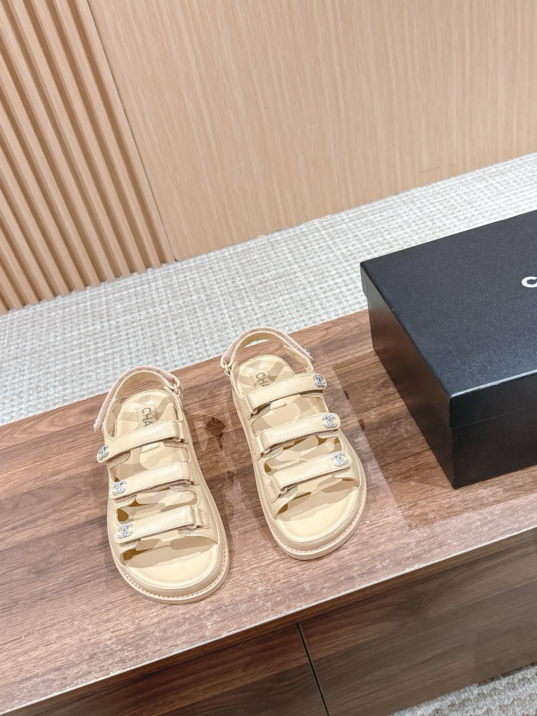 Bagsaaa Ch**el Dad Sandals In Beige 02