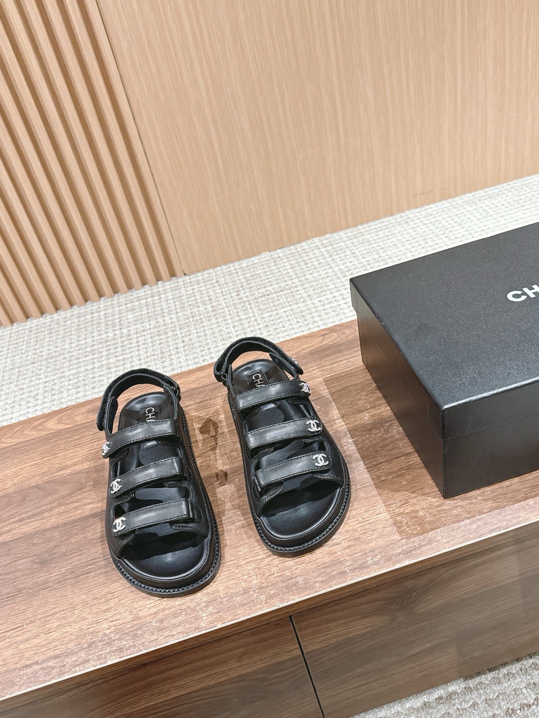 Bagsaaa Ch**el Dad Sandals In Black 02