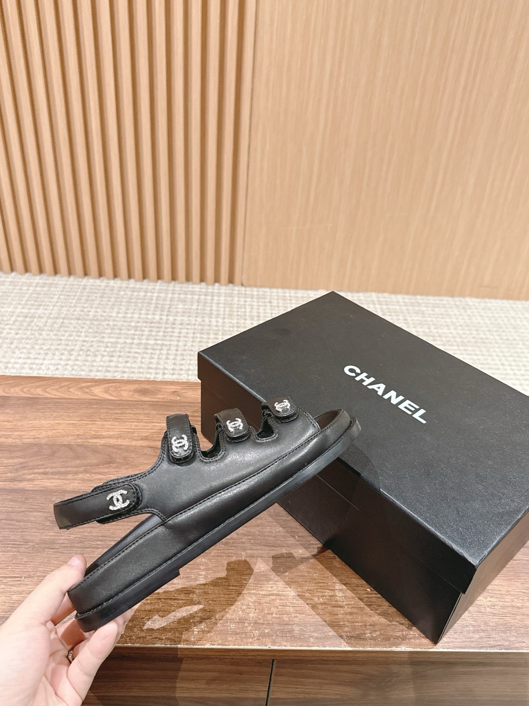 Bagsaaa Ch**el Dad Sandals In Black 02
