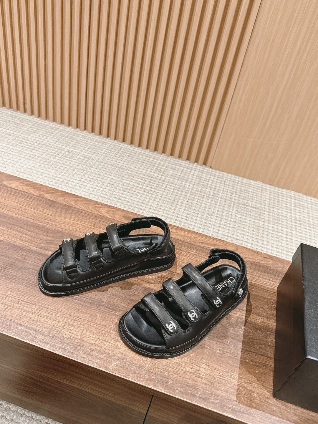 Bagsaaa Ch**el Dad Sandals In Black 02