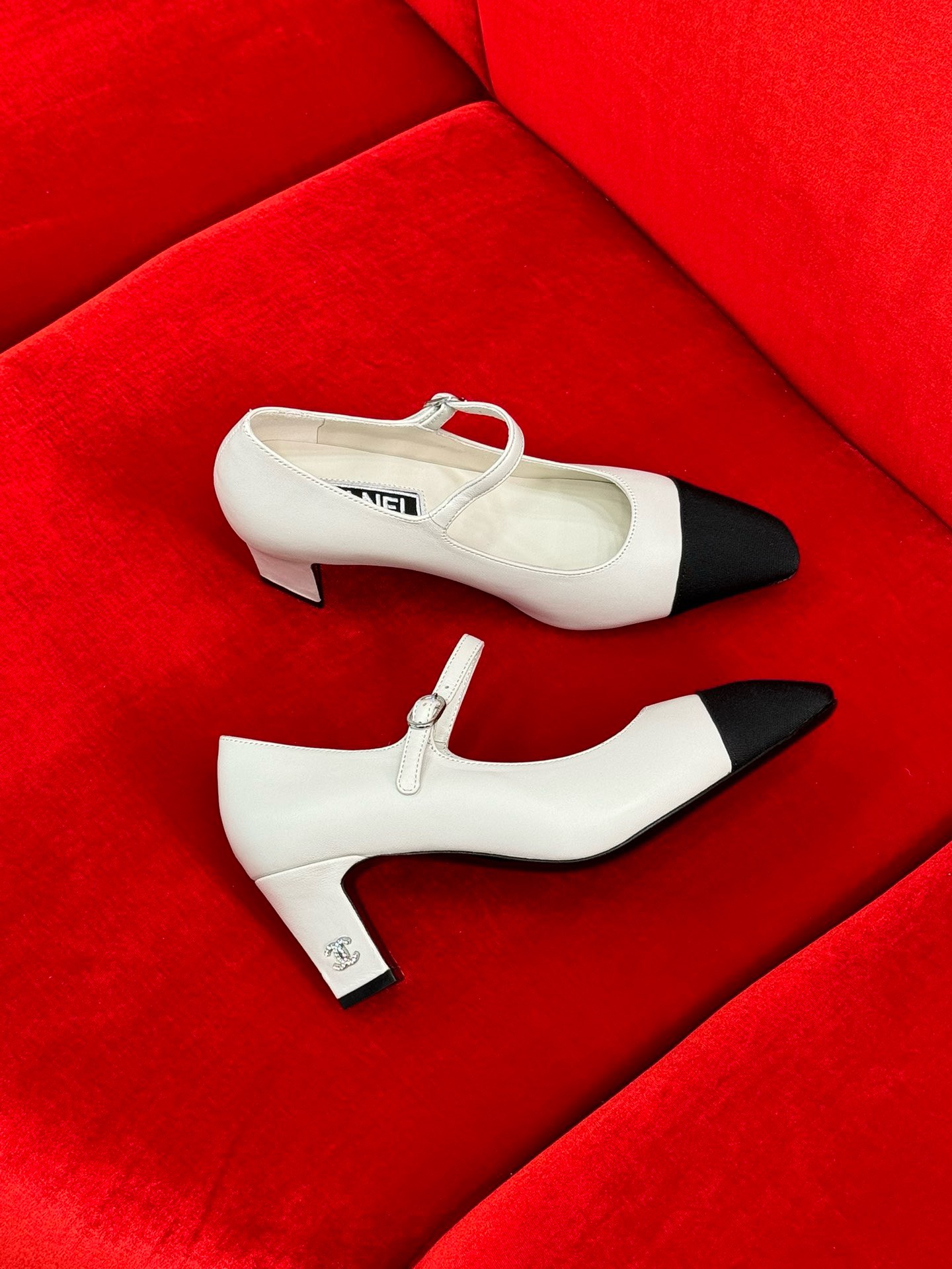 Bagsaaa Ch**el Mary Jane Heels White