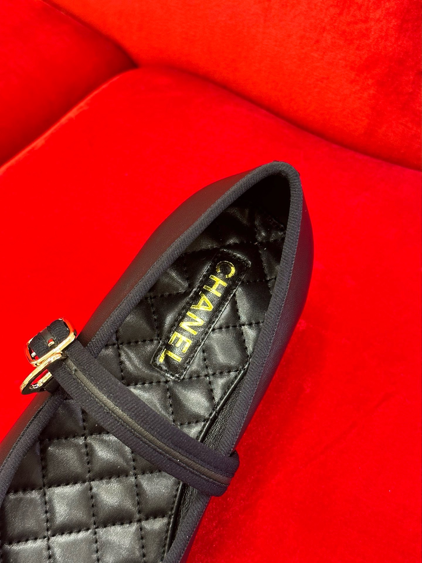 Bagsaaa Ch**el Mary Janes Black Lambskin