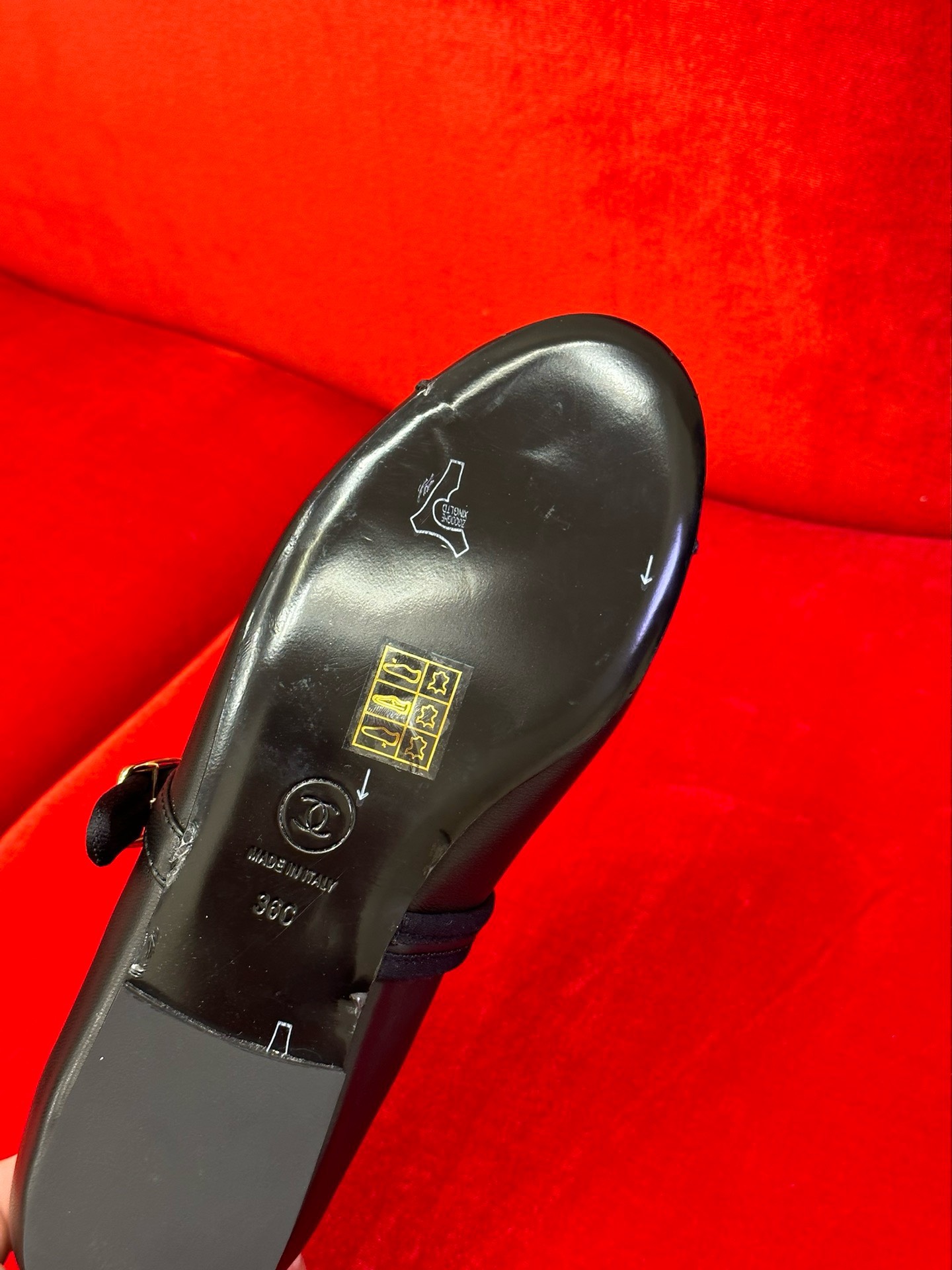 Bagsaaa Ch**el Mary Janes Black Lambskin