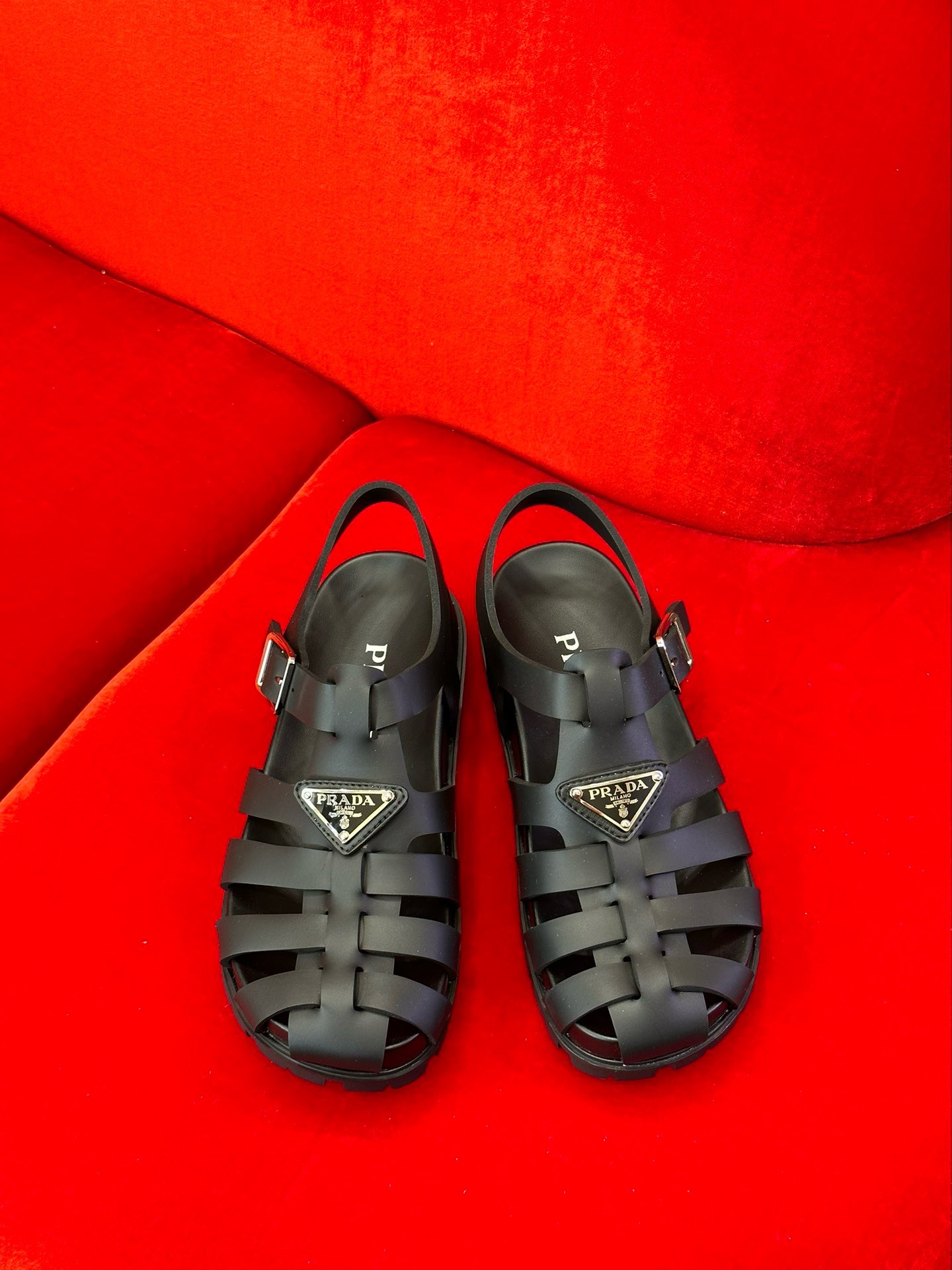 Bagsaaa Pra*a Foam Rubber Sandals In Black