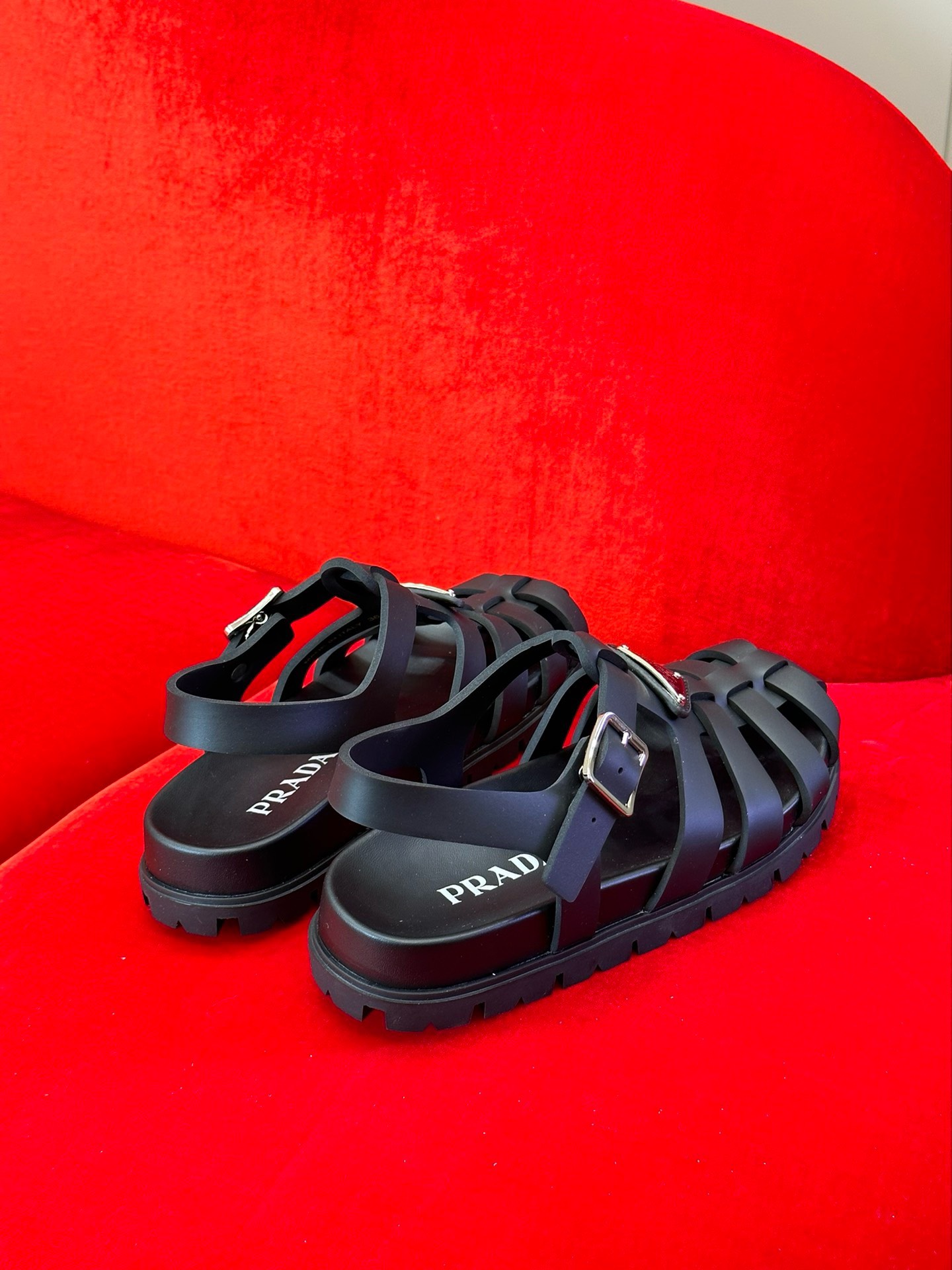 Bagsaaa Pra*a Foam Rubber Sandals In Black