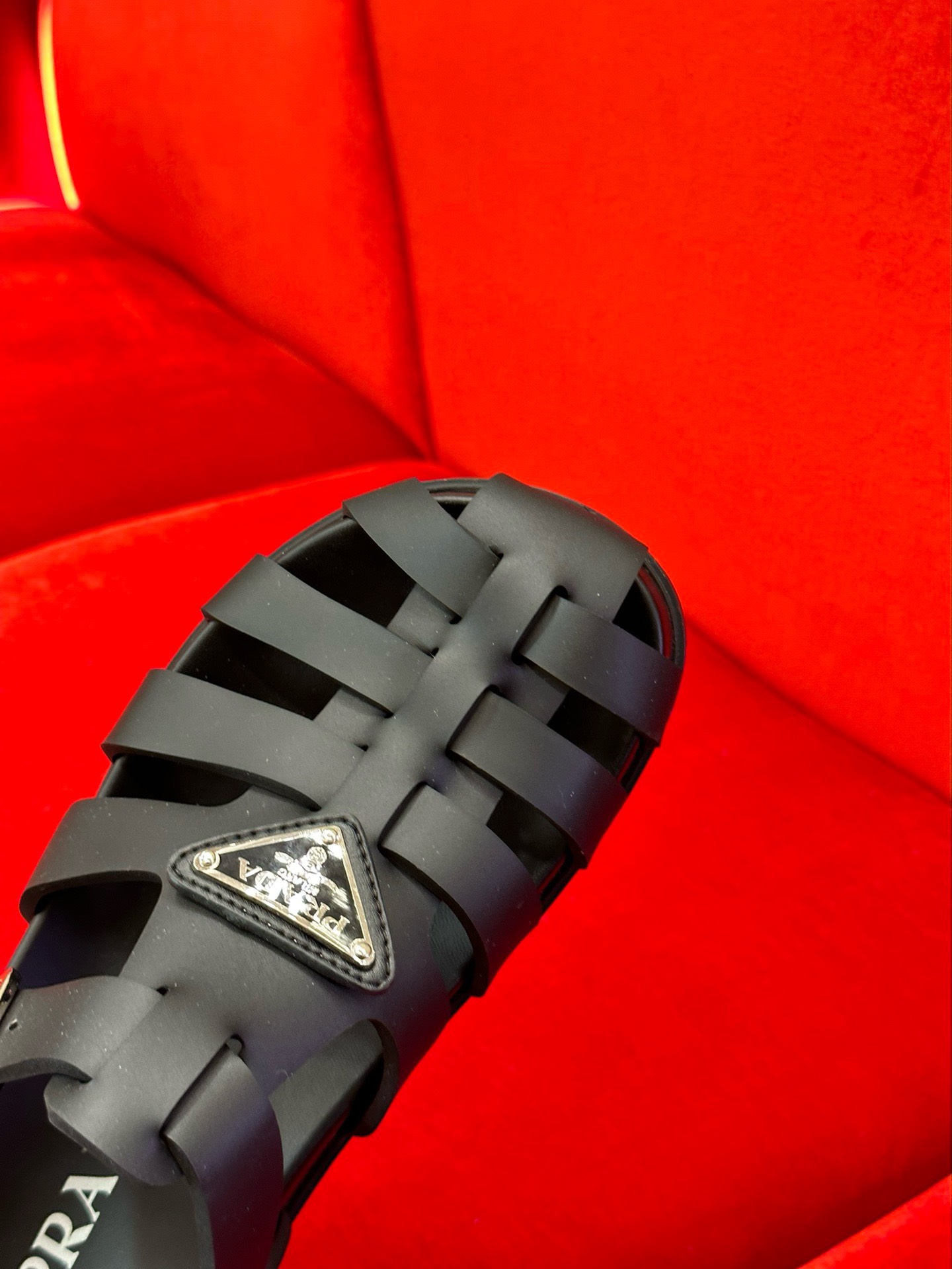 Bagsaaa Pra*a Foam Rubber Sandals In Black