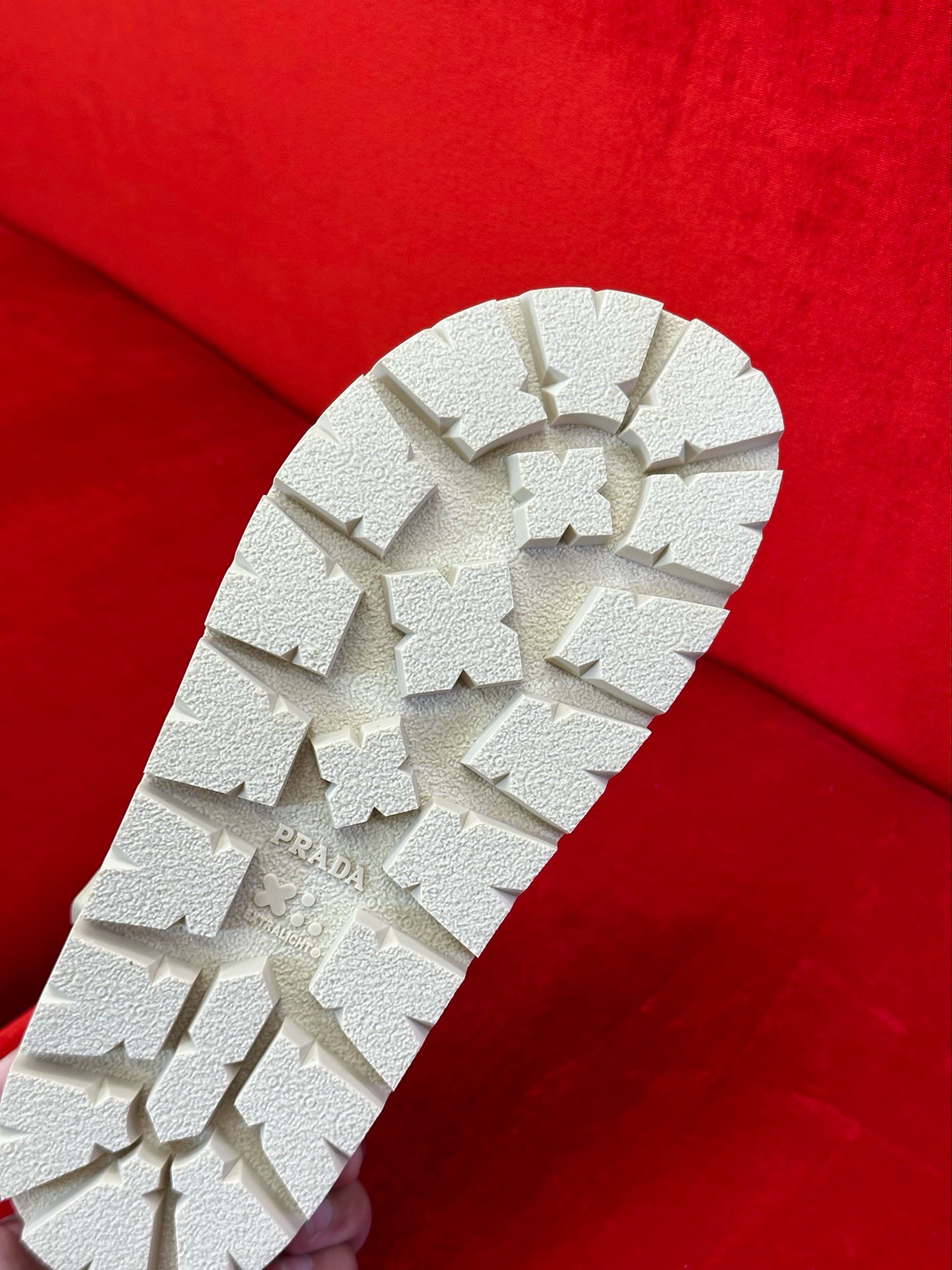 Bagsaaa Pra*a Foam Rubber Sandals In White