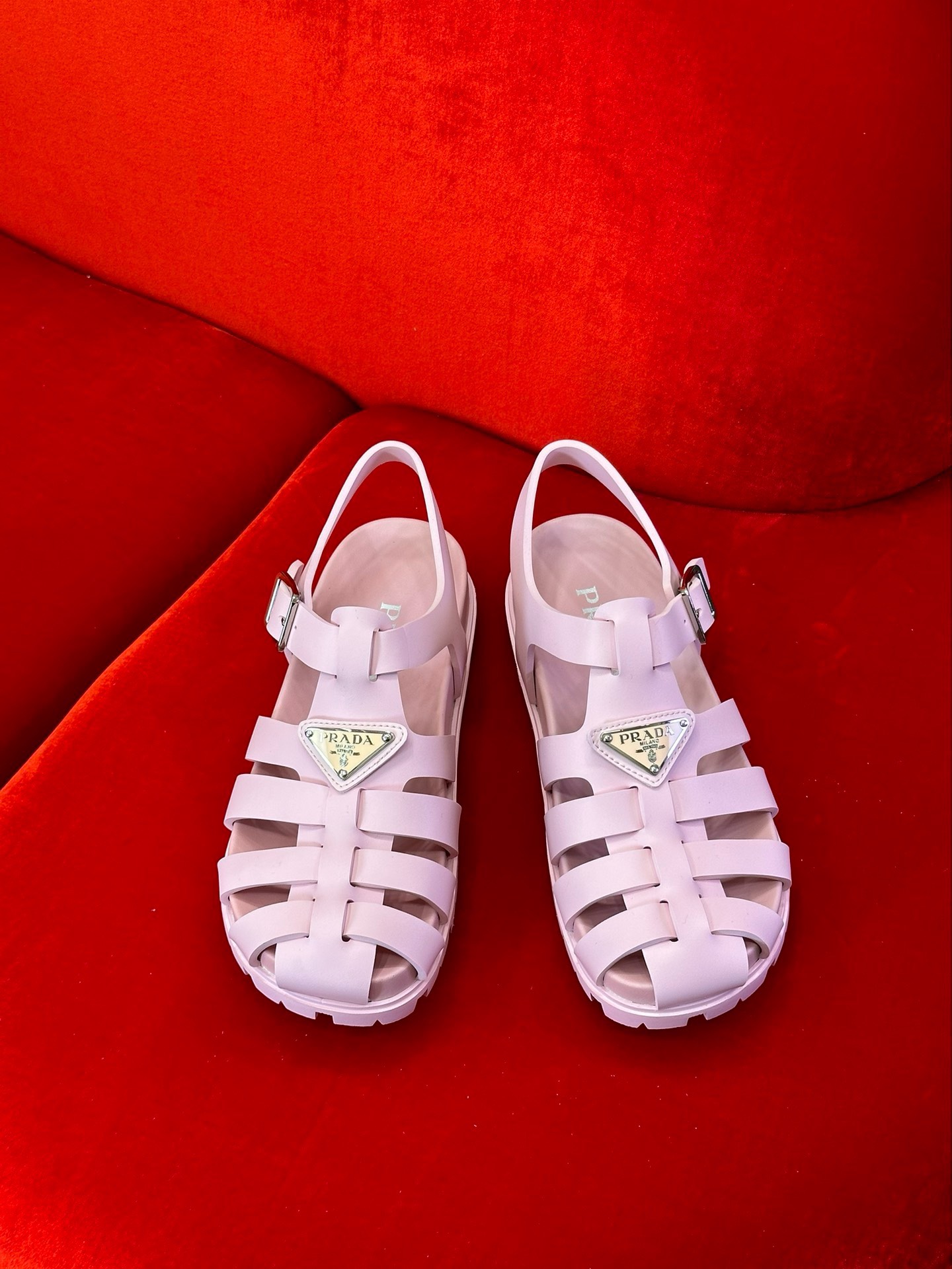 Bagsaaa Pra*a Foam Rubber Sandals In Pink