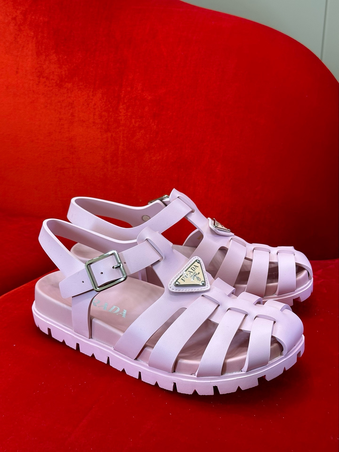 Bagsaaa Pra*a Foam Rubber Sandals In Pink