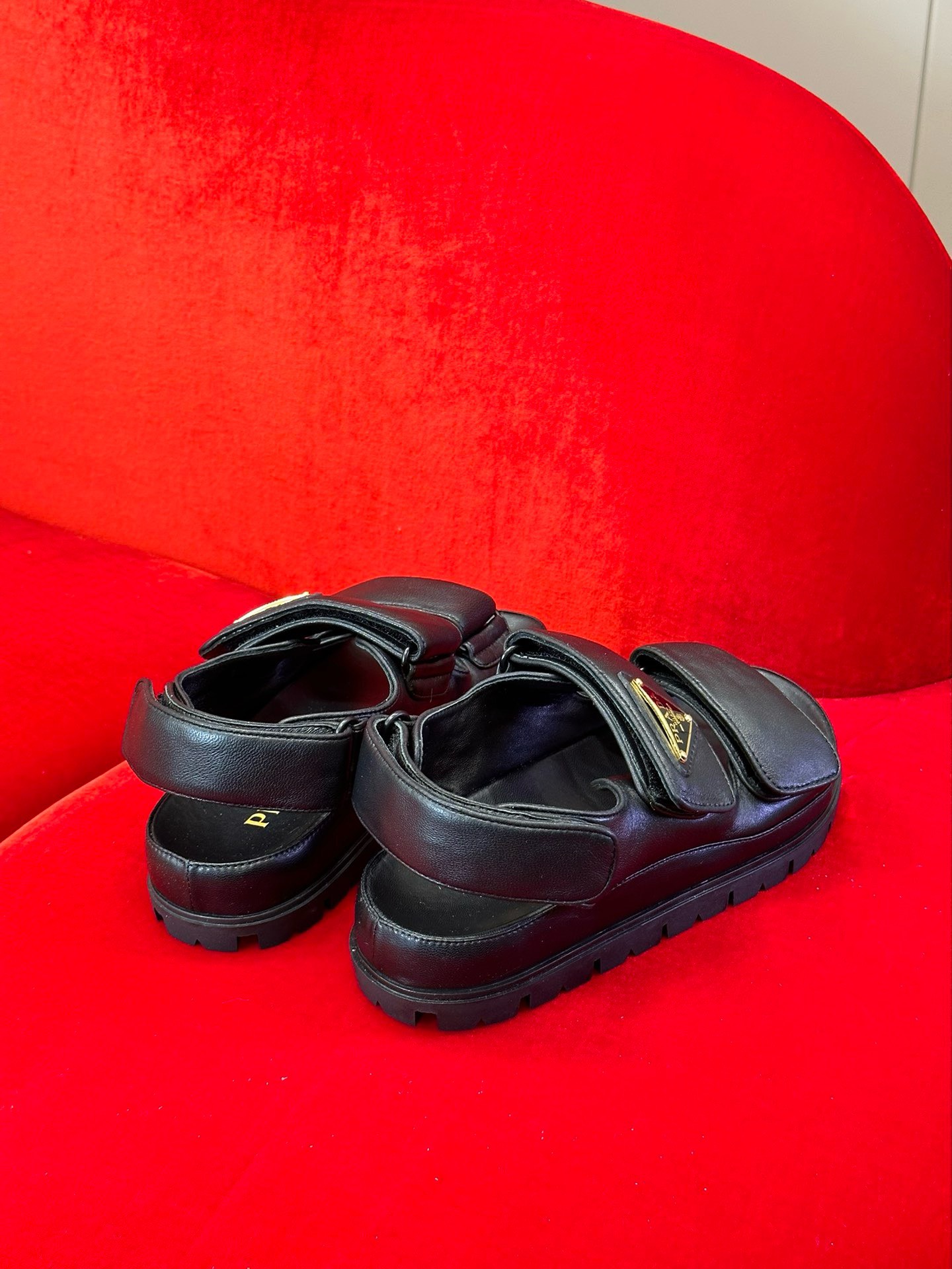 Bagsaaa Pra*a Black Thunder Chunky Sandals