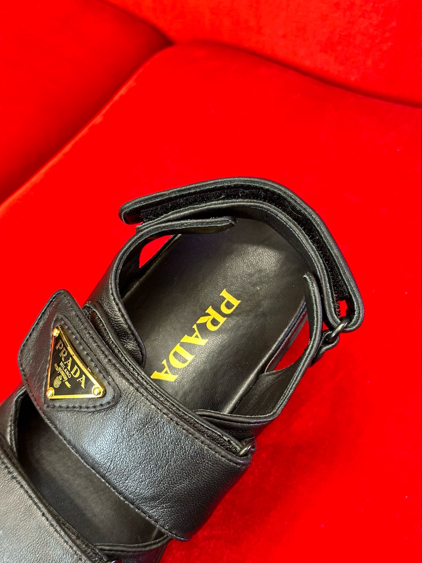 Bagsaaa Pra*a Black Thunder Chunky Sandals