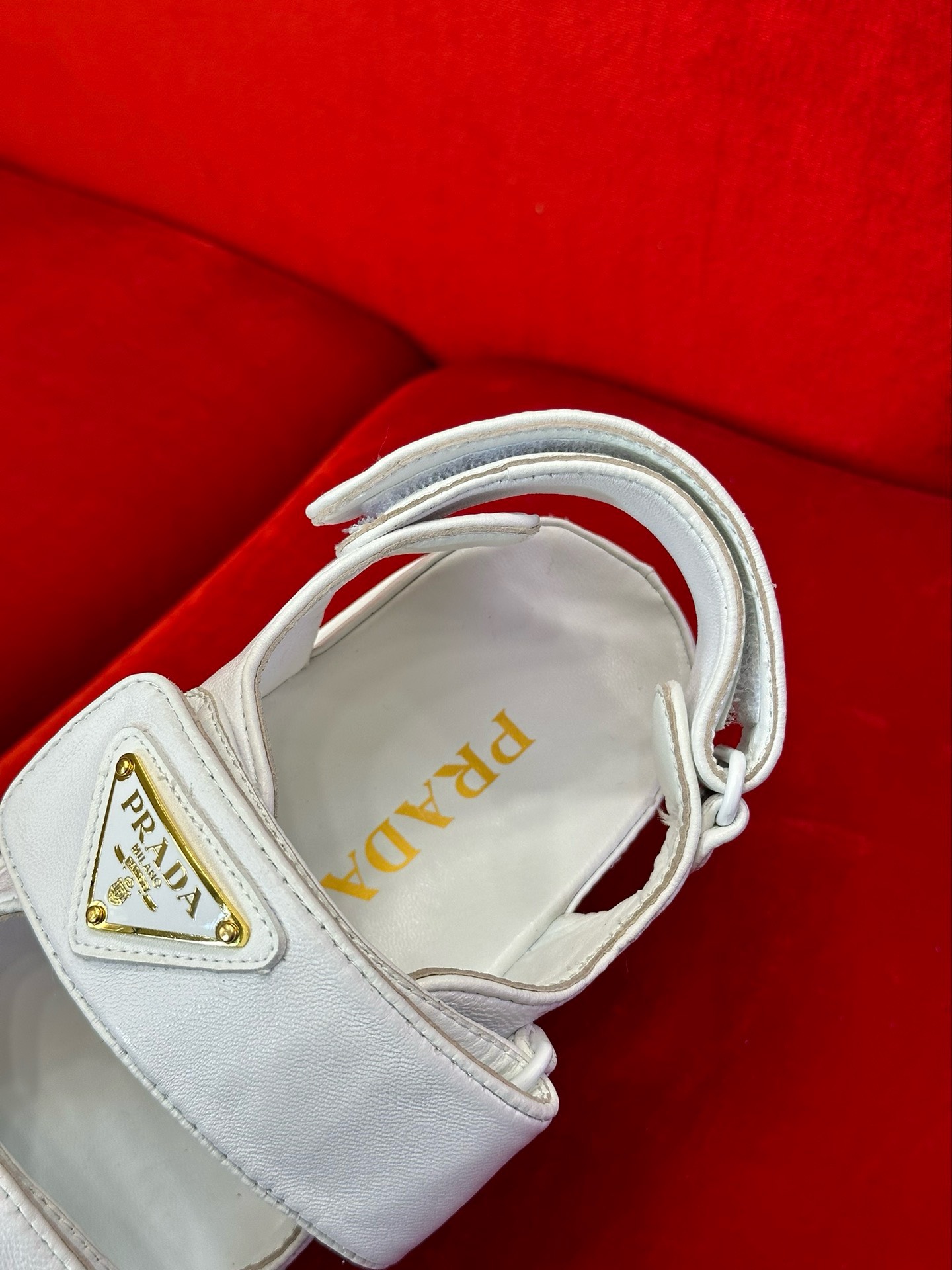 Bagsaaa Pra*a White Thunder Chunky Sandals