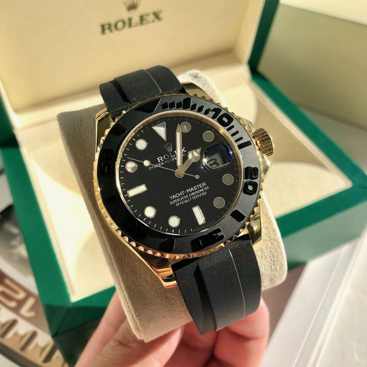Bagssaaa R01ex YACHT-MASTER BLACK DIA 42MM Gold