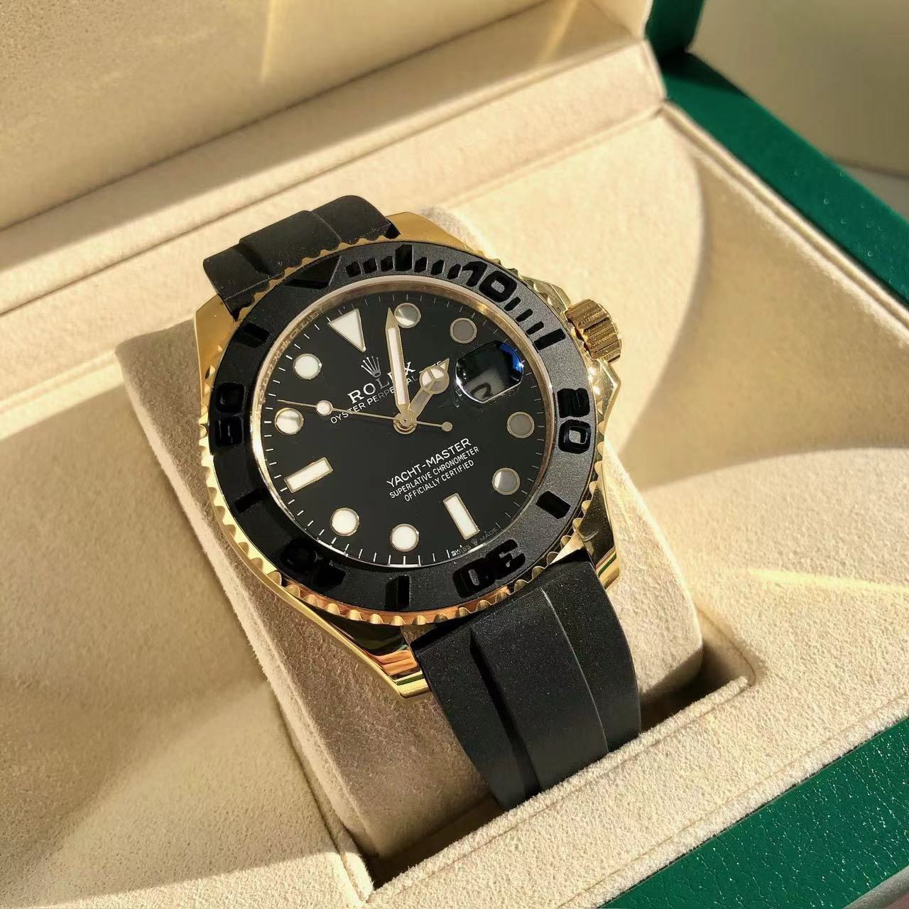 Bagssaaa R01ex YACHT-MASTER BLACK DIA 42MM Gold