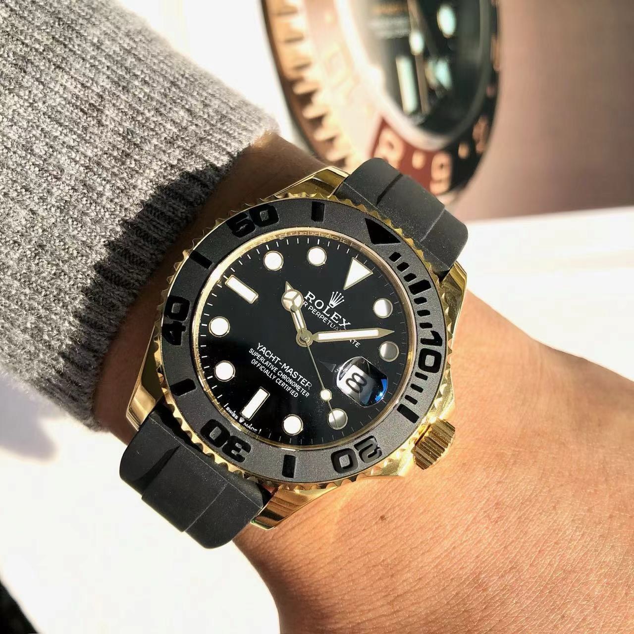 Bagssaaa R01ex YACHT-MASTER BLACK DIA 42MM Gold
