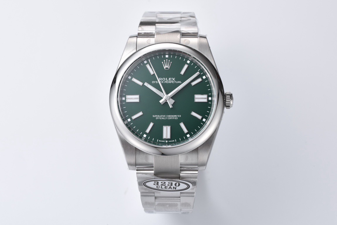 Bagsaaa R01ex OYSTER PERPETUAL Silver and green dial 40mm
