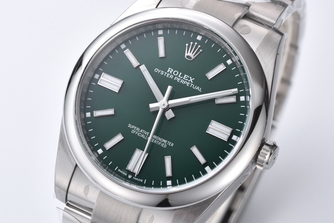 Bagsaaa R01ex OYSTER PERPETUAL Silver and green dial 40mm