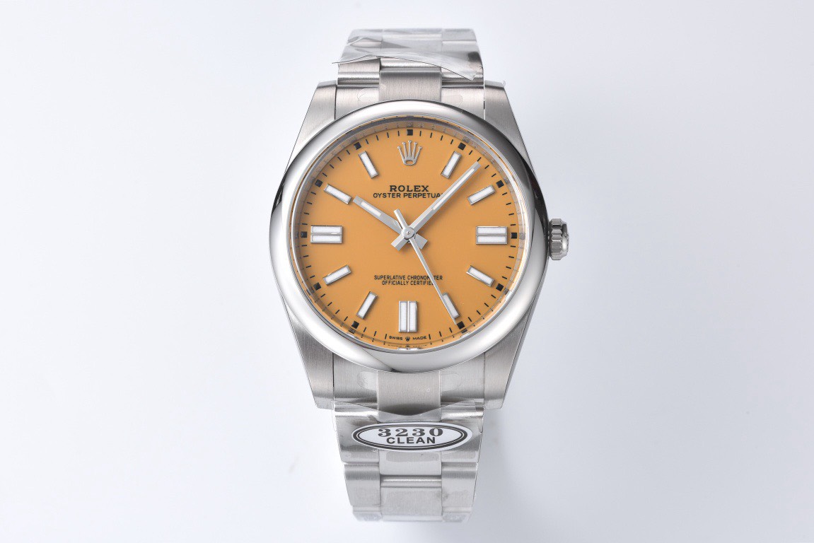 Bagsaaa R01ex OYSTER PERPETUAL Silver and yellow dial 40mm