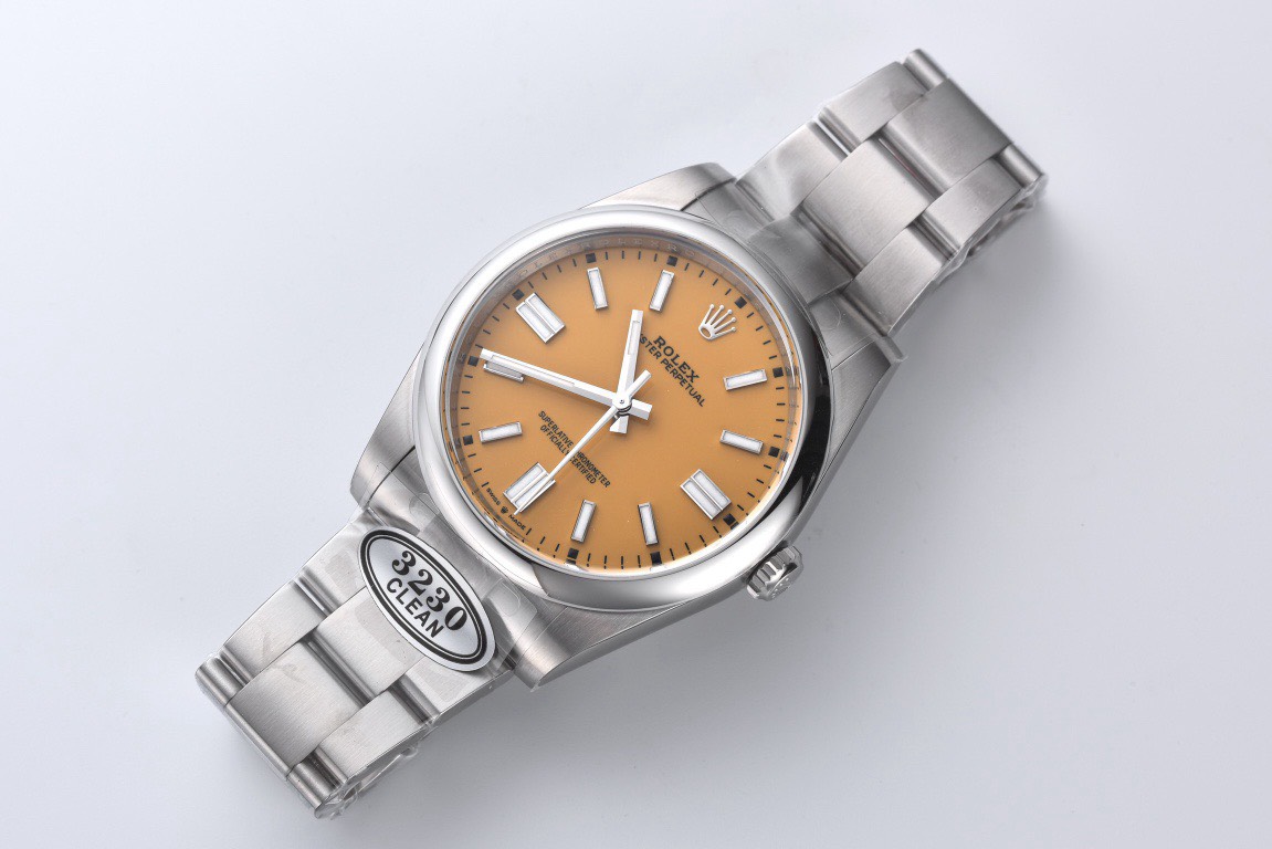 Bagsaaa R01ex OYSTER PERPETUAL Silver and yellow dial 40mm