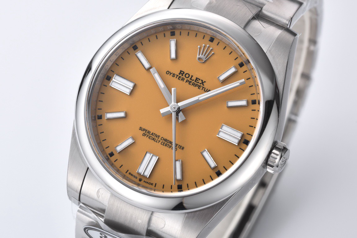 Bagsaaa R01ex OYSTER PERPETUAL Silver and yellow dial 40mm