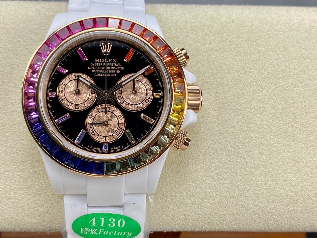 Bagsaaa R01ex Daytona Rainbow D1am0nds Black Dial 40mm x 15mm