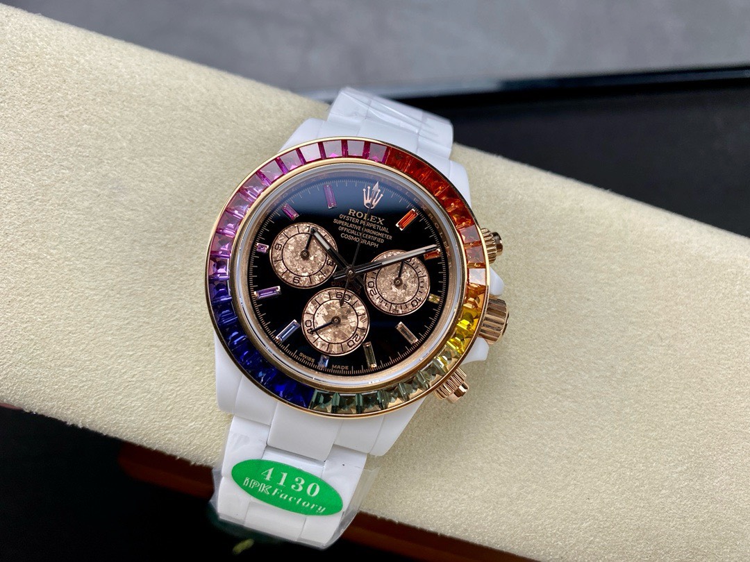 Bagsaaa R01ex Daytona Rainbow D1am0nds Black Dial 40mm x 15mm