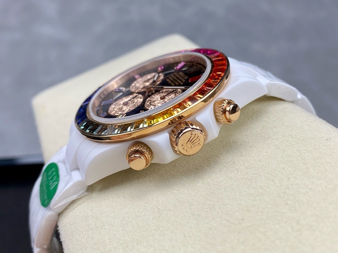 Bagsaaa R01ex Daytona Rainbow D1am0nds Black Dial 40mm x 15mm