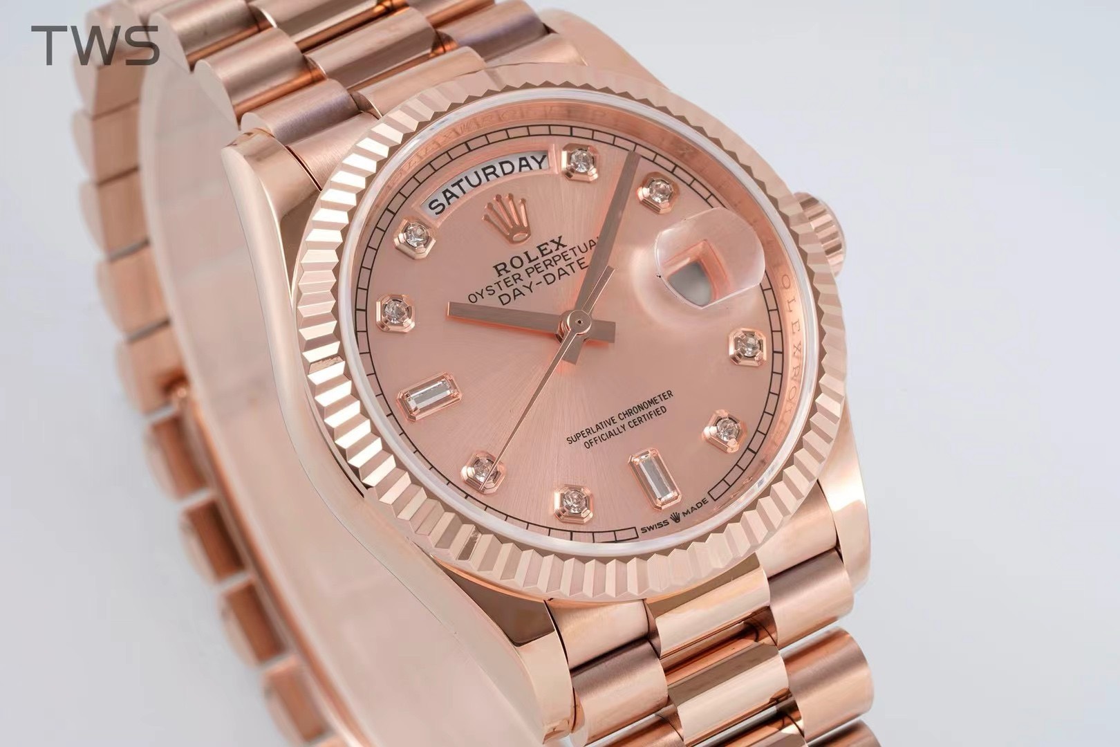 Bagsaaa R01ex Day-Date 36 Everose Fluted / President / Pink D1am0nds