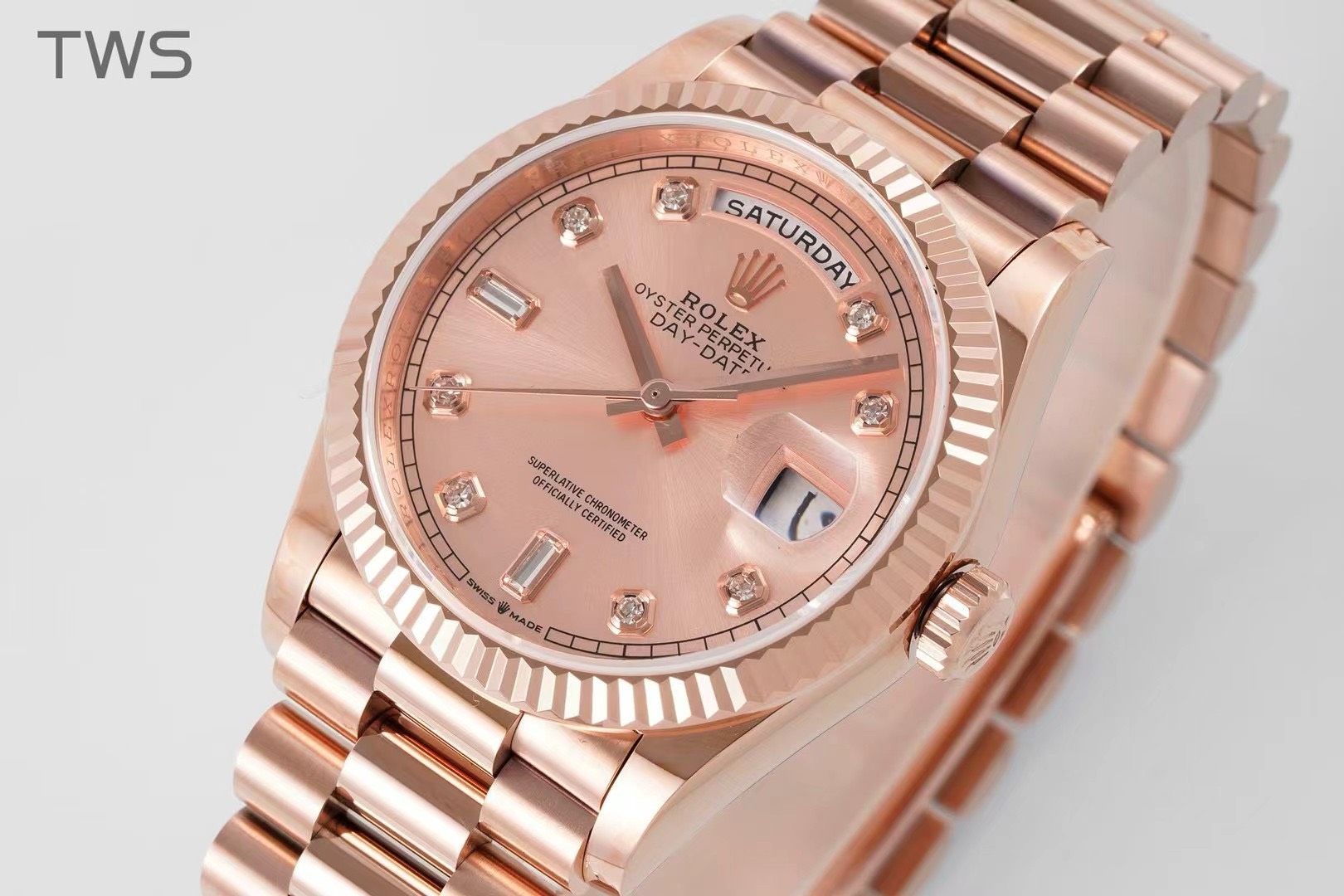 Bagsaaa R01ex Day-Date 36 Everose Fluted / President / Pink D1am0nds