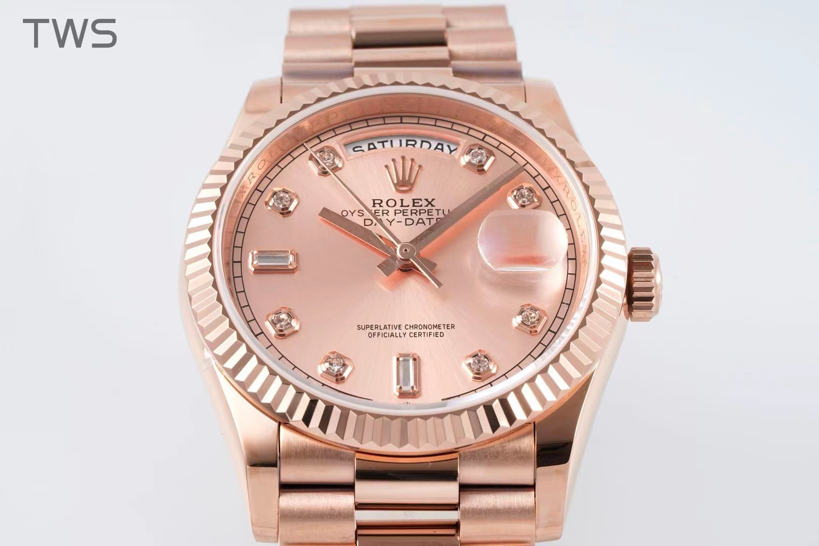 Bagsaaa R01ex Day-Date 36 Everose Fluted / President / Pink D1am0nds