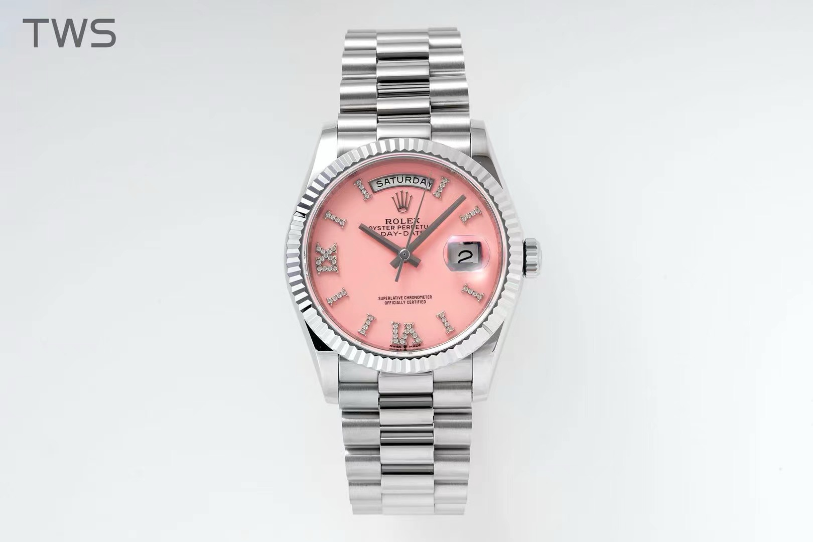 Bagsaaa R01ex Day-Date 36mm Platinum President Opal Pink D1am0nd Dial