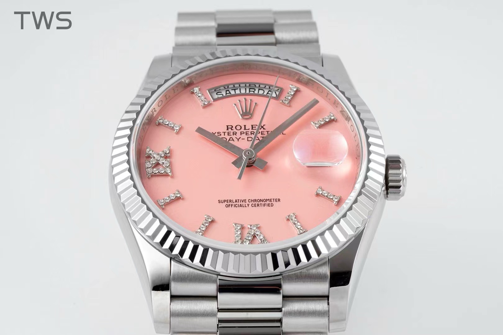 Bagsaaa R01ex Day-Date 36mm Platinum President Opal Pink D1am0nd Dial
